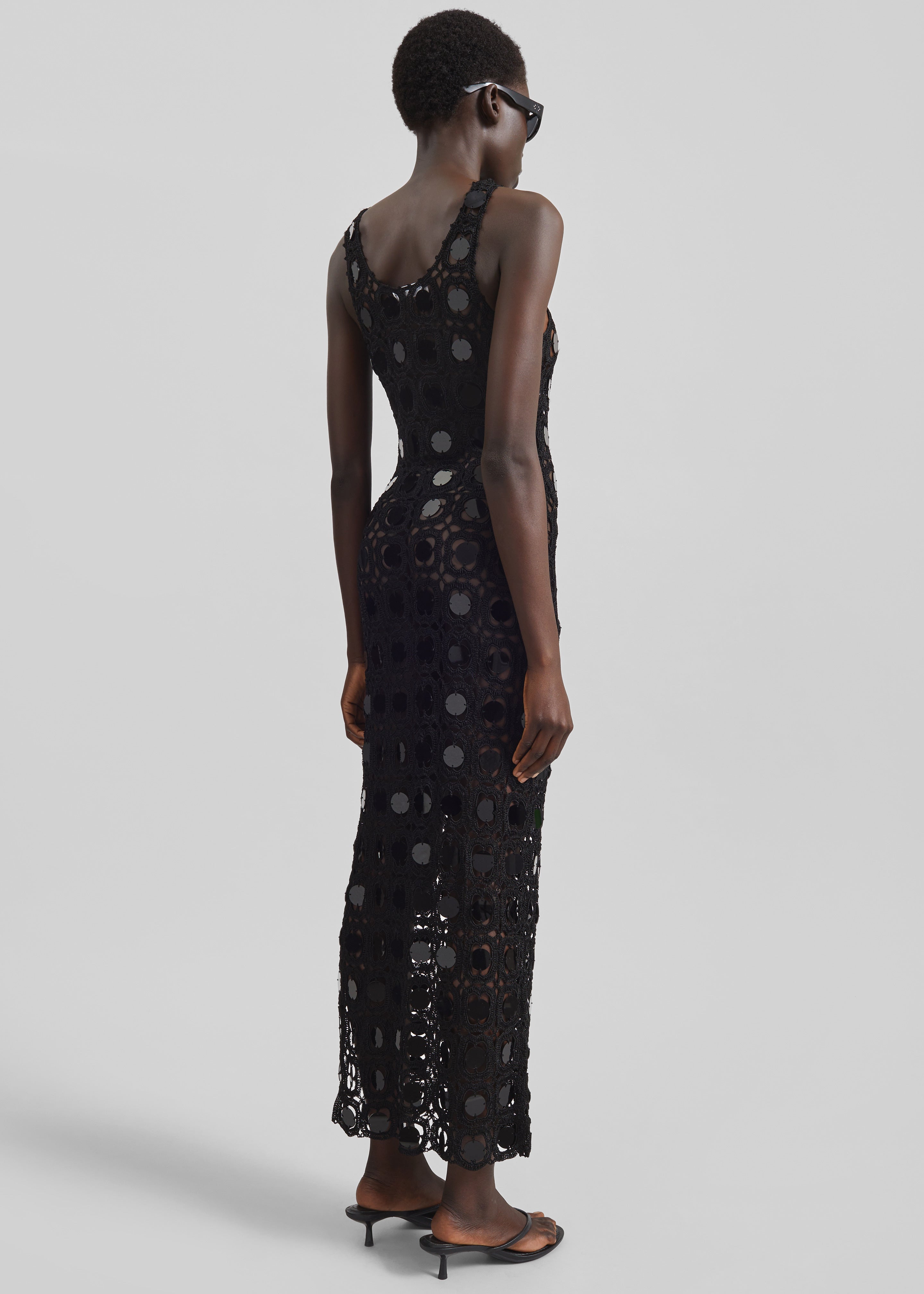 Hamina Mirror Crochet Dress - Black - 7