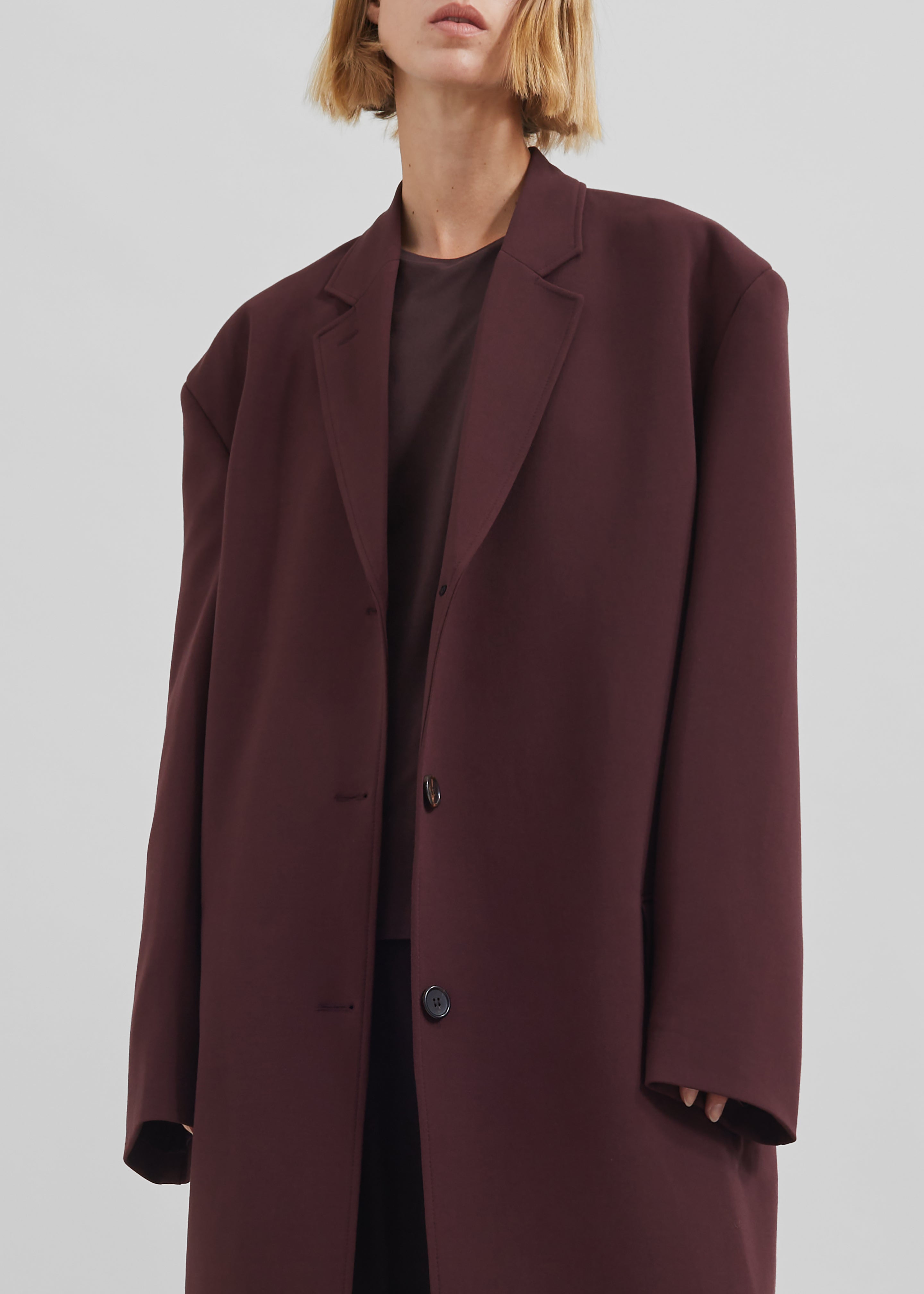 Hampton Long Coat - Burgundy - 10