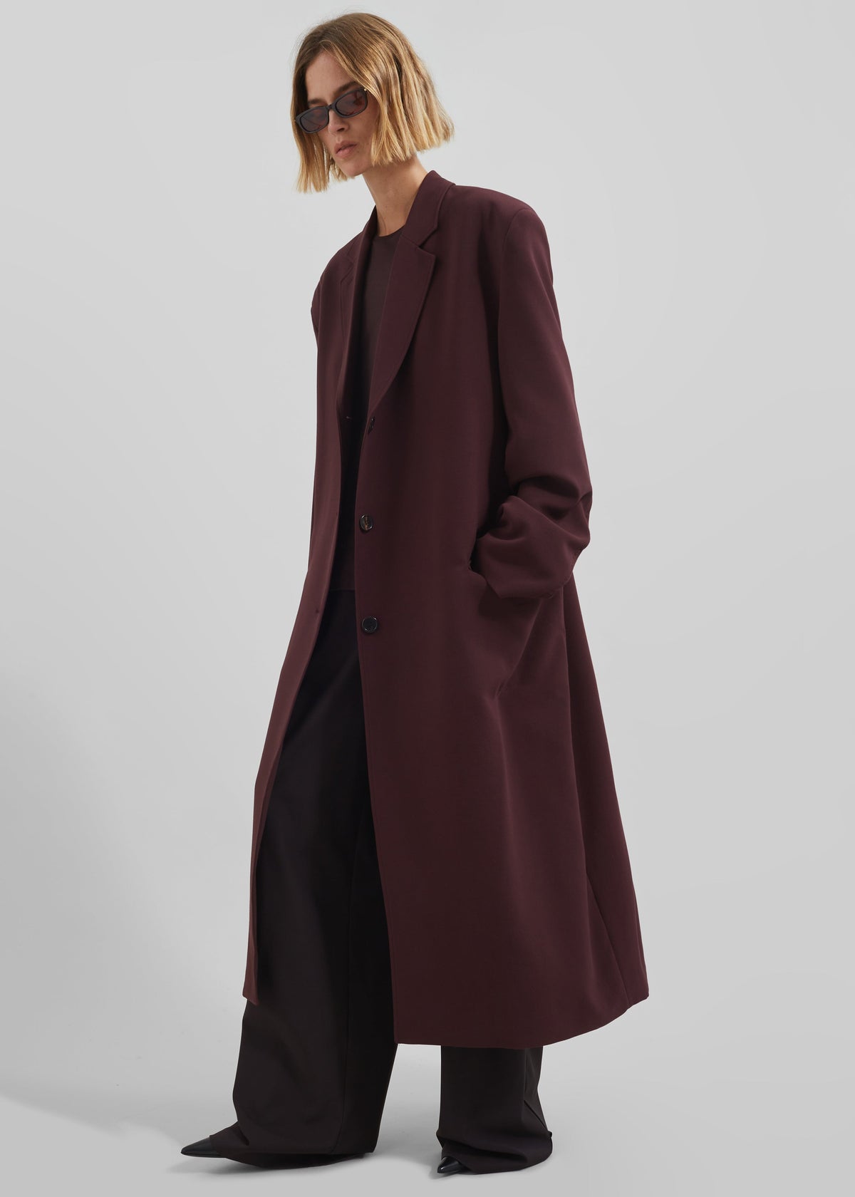 Hampton Long Coat - Burgundy - 13