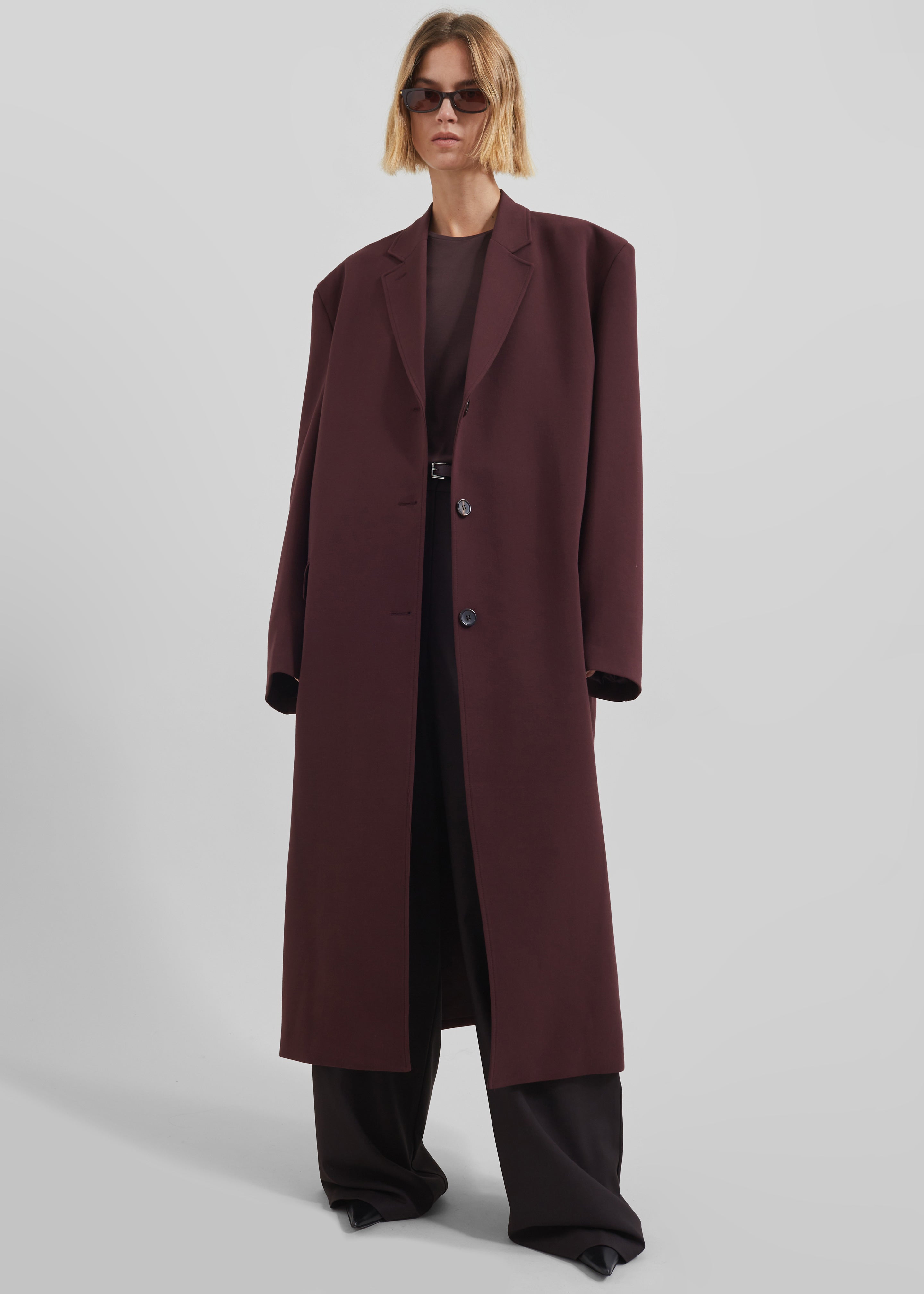 Hampton Long Coat - Burgundy - 12