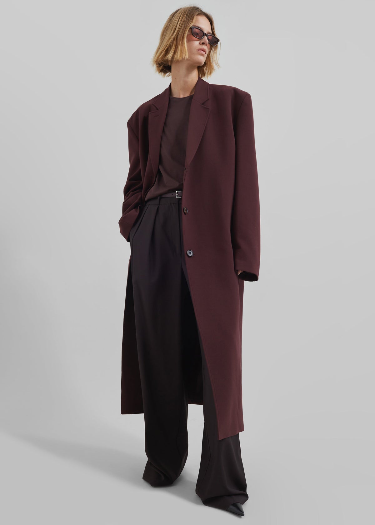 Hampton Long Coat - Burgundy - 4