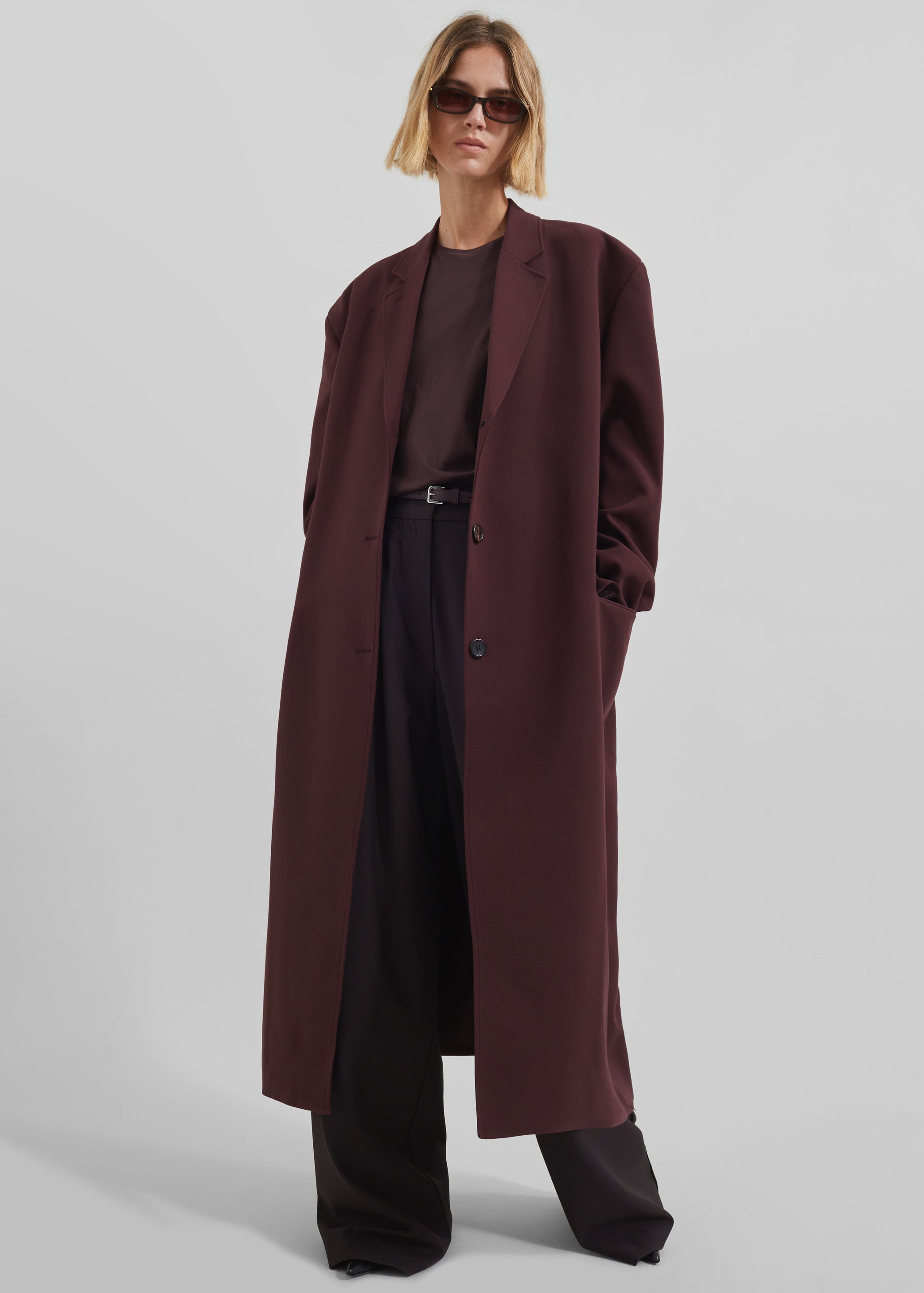 Shop the look image for Hampton Long Coat - Burgundy