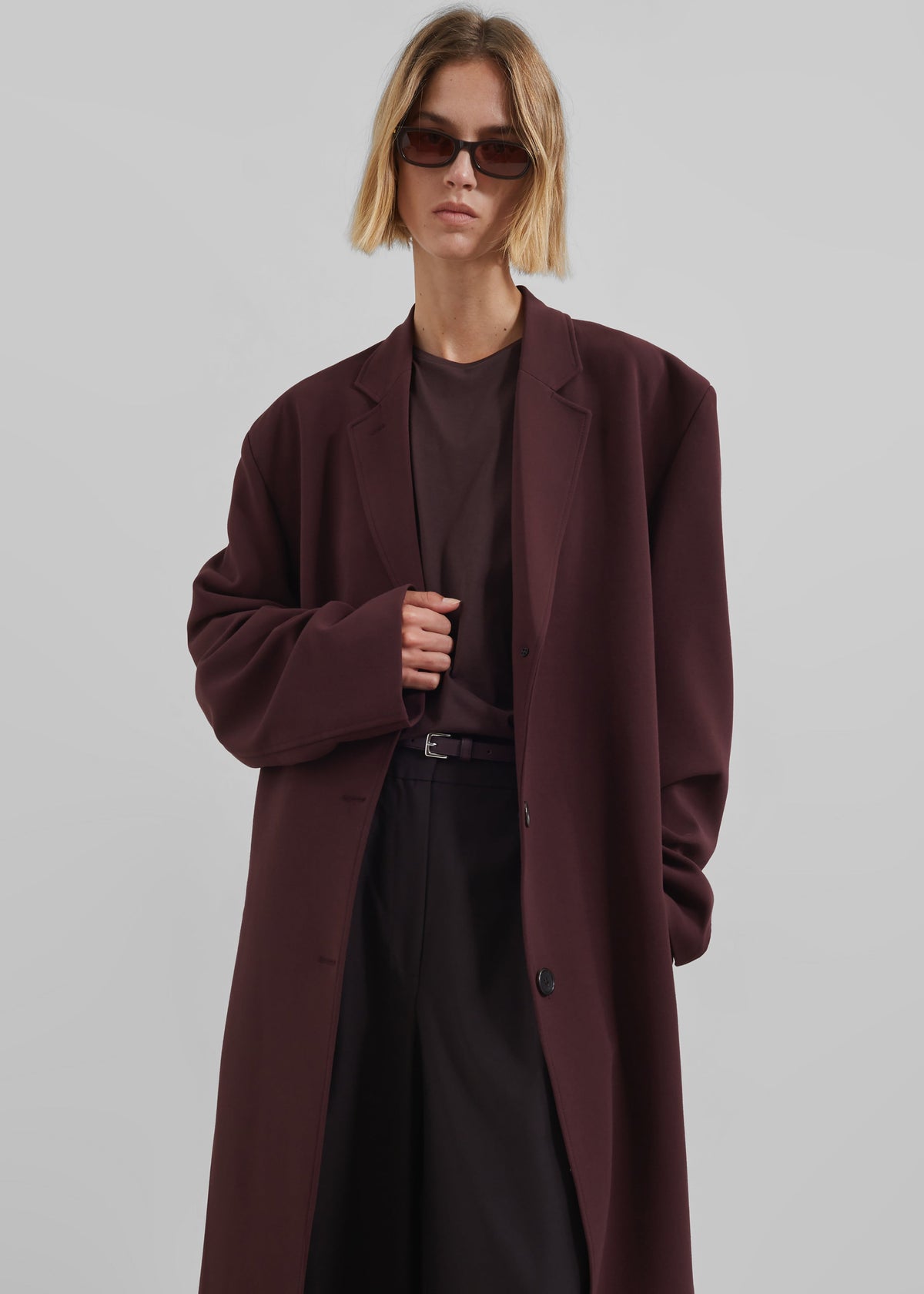 Hampton Long Coat - Burgundy - 3