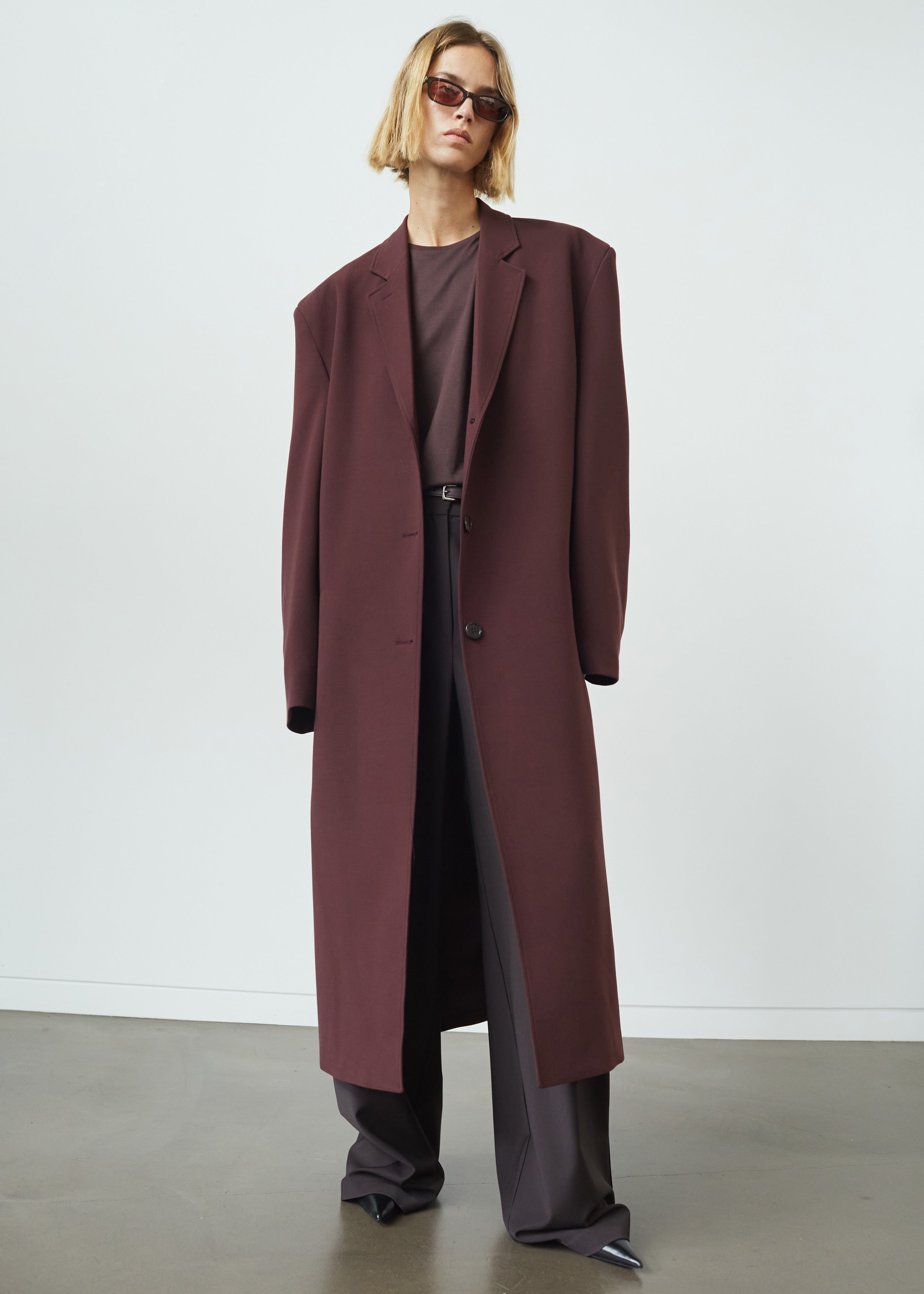 Hampton Long Coat - Burgundy - 6