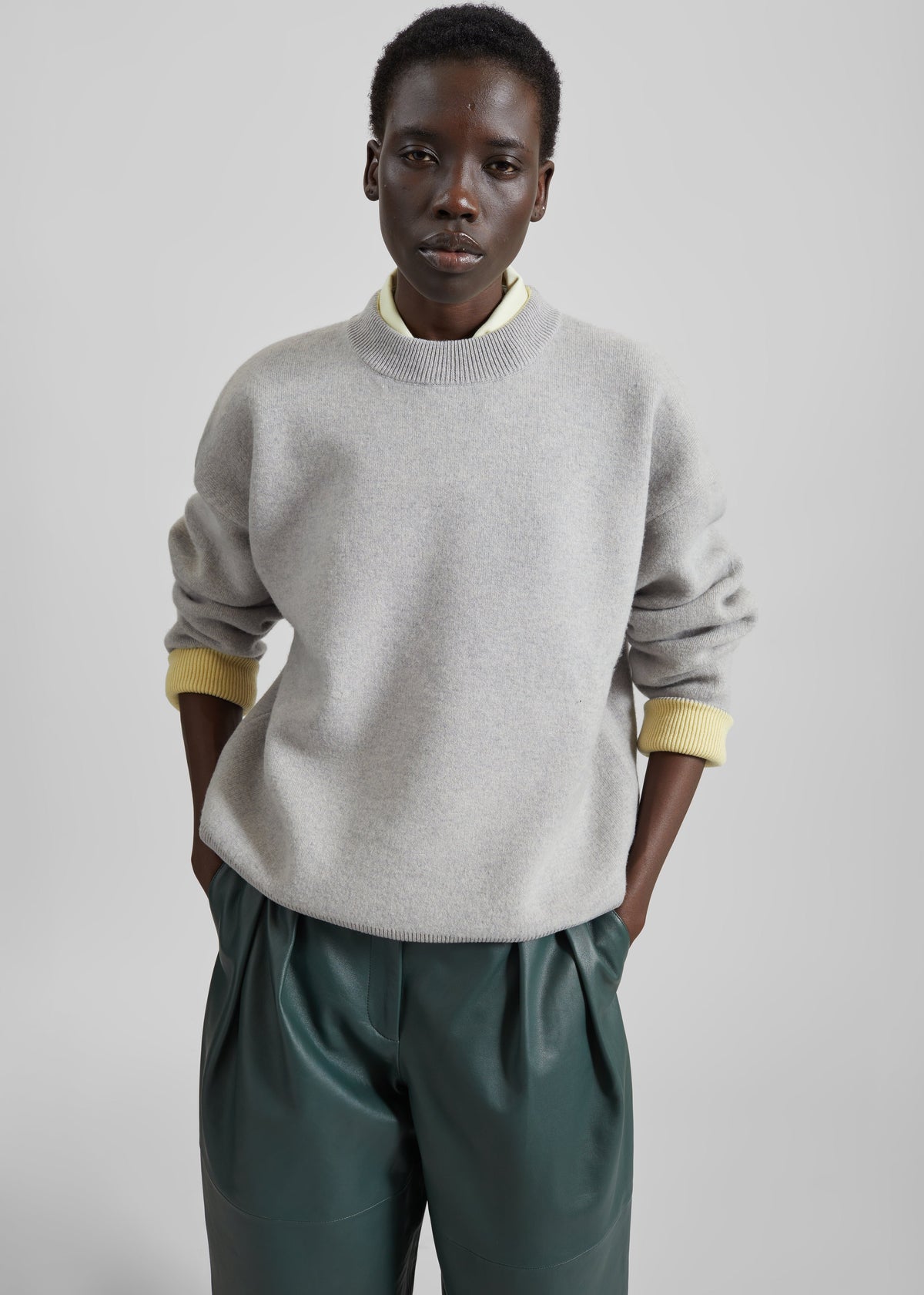 Hana Wool Sweater - Light Grey