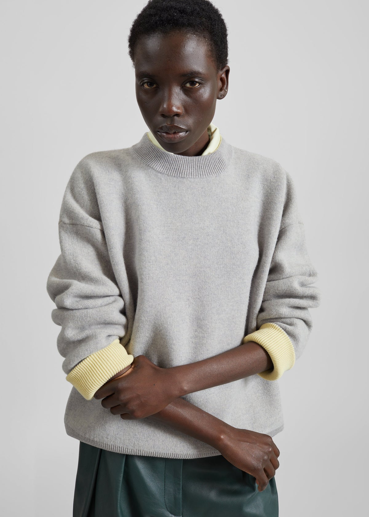 Hana Wool Sweater - Light Grey