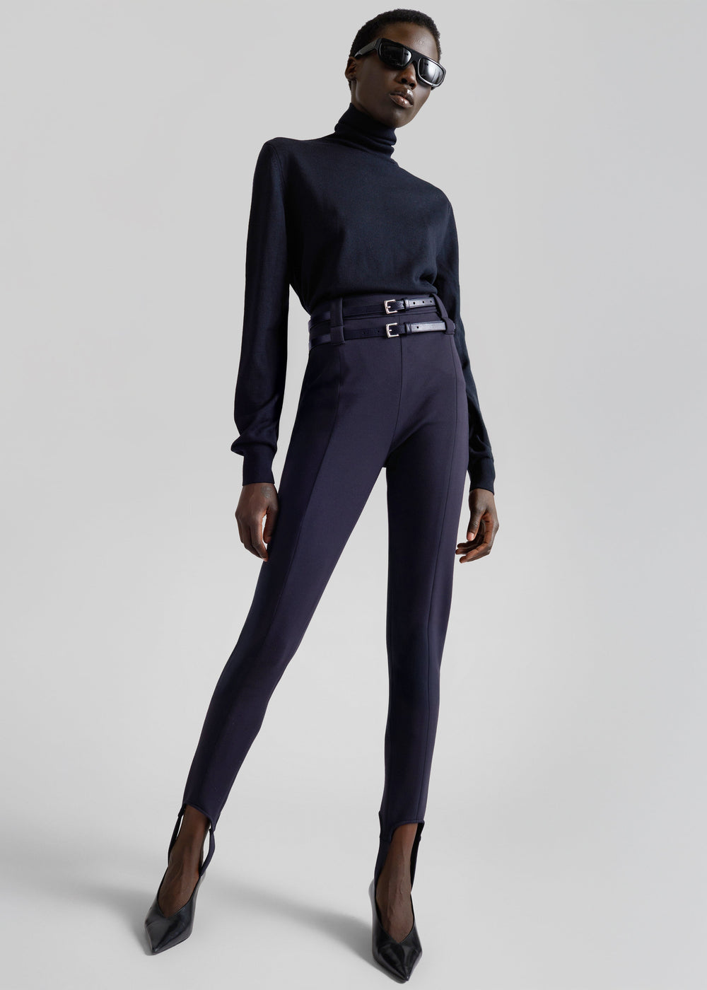 Hanne Stirrup Pants - Navy - 1