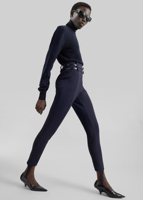 Pantaloni Hanne con staffa - Blu navy