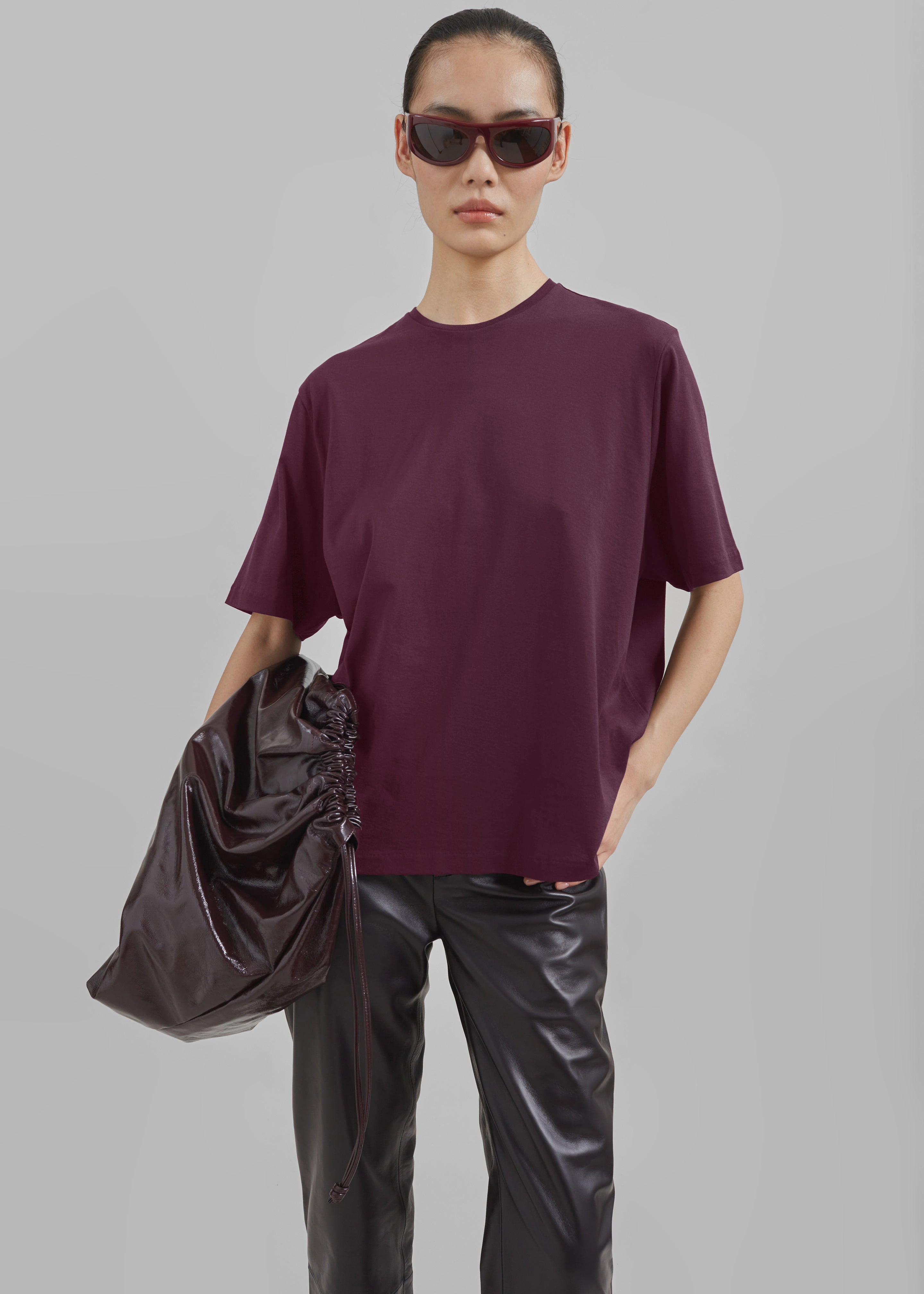 Harper Soft Organic T-Shirt - Burgundy - 3
