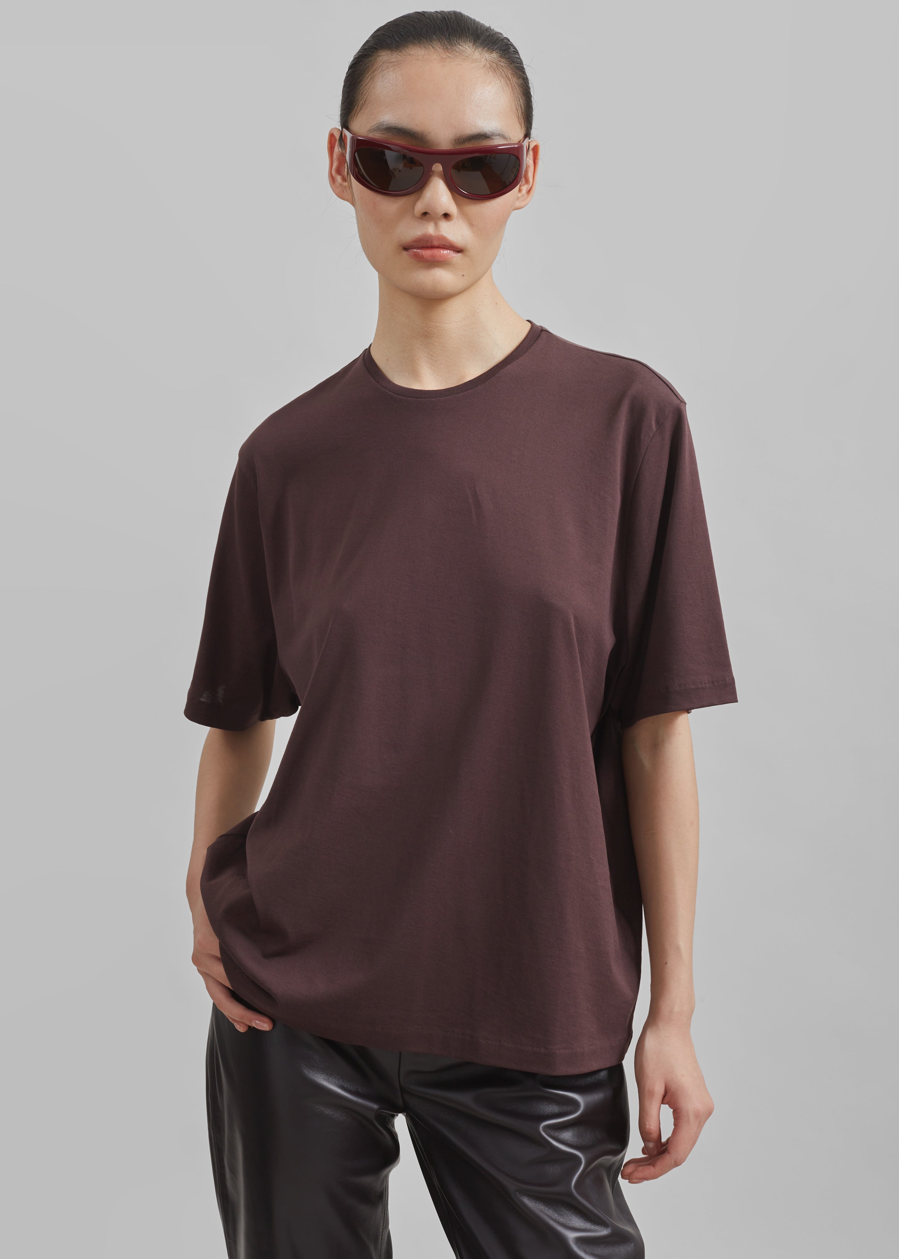 Harper Soft Organic T-Shirt - Dark Plum - 3