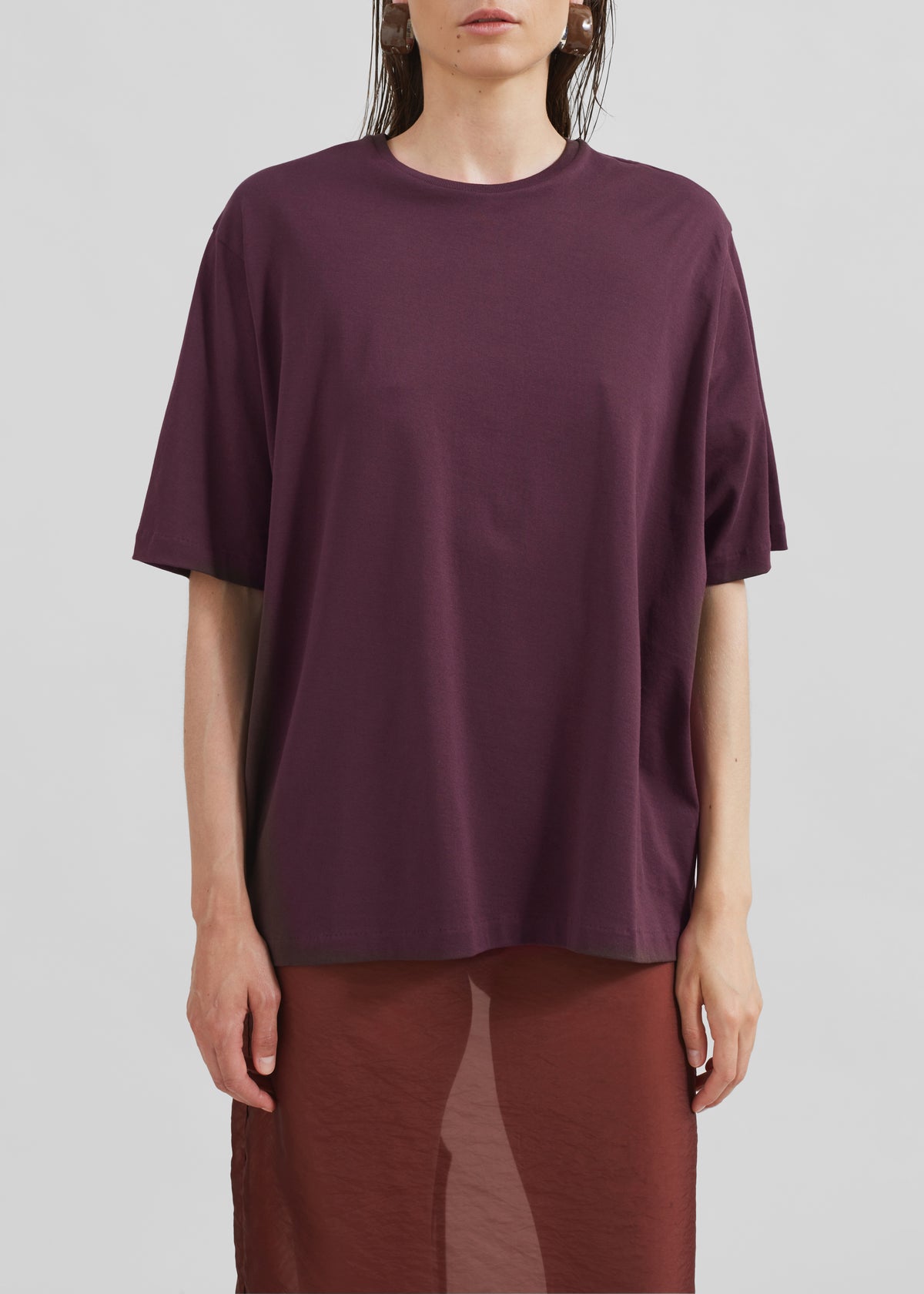 Harper Soft Organic T-Shirt - Dark Plum - 5