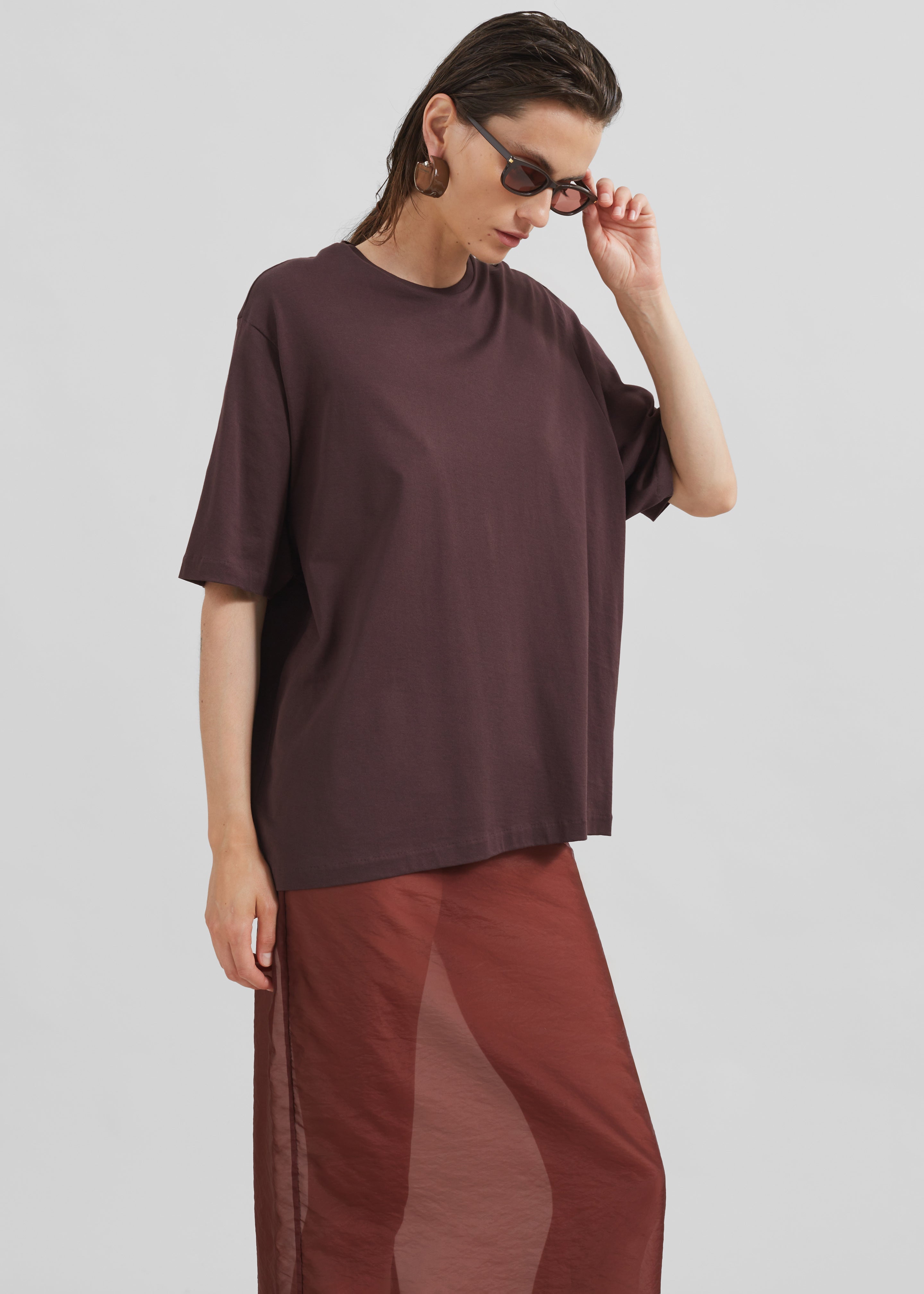 Harper Soft Organic T-Shirt - Dark Plum - 10