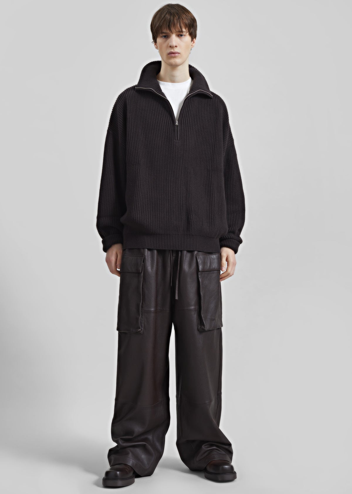 Harrison Quarter Zip Jumper - Dark Plum - 3