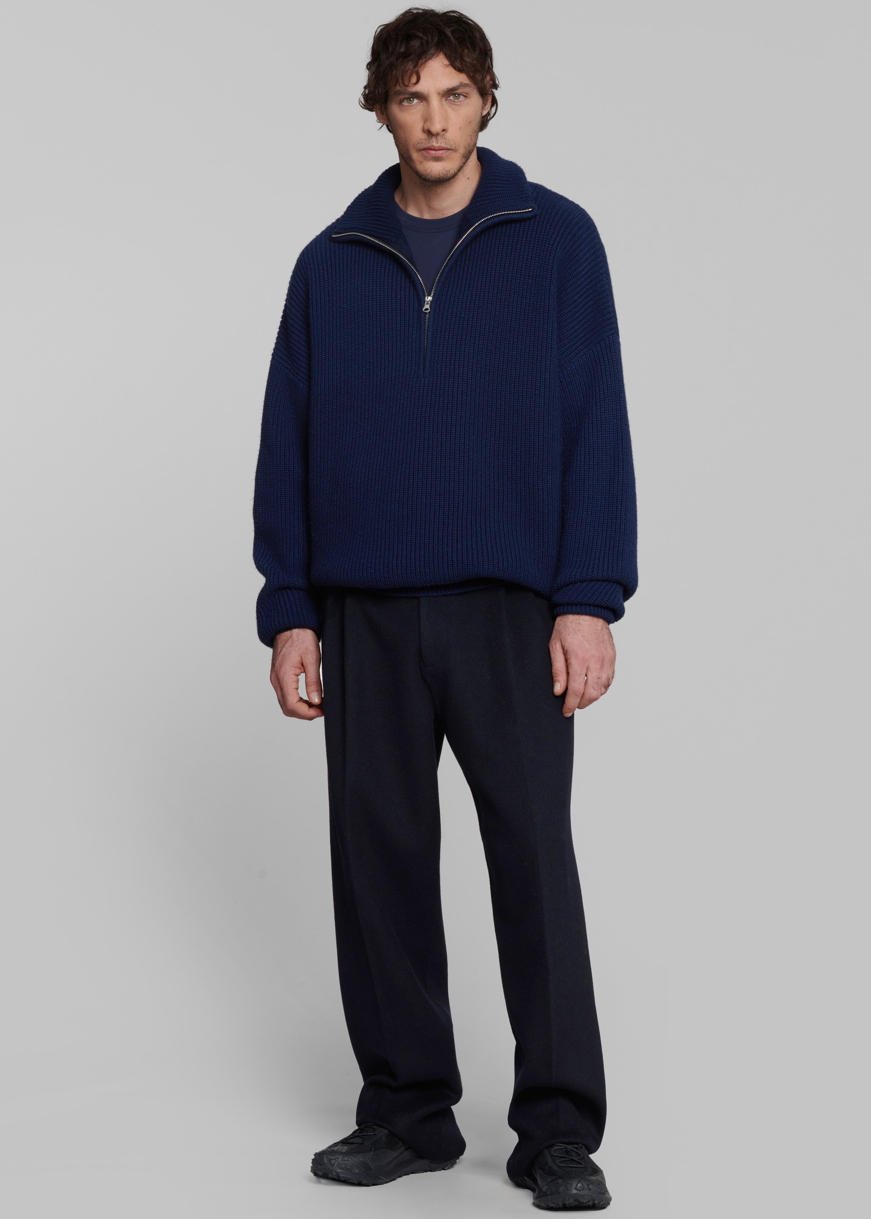 Harrison Quarter Zip Jumper - Navy - 8