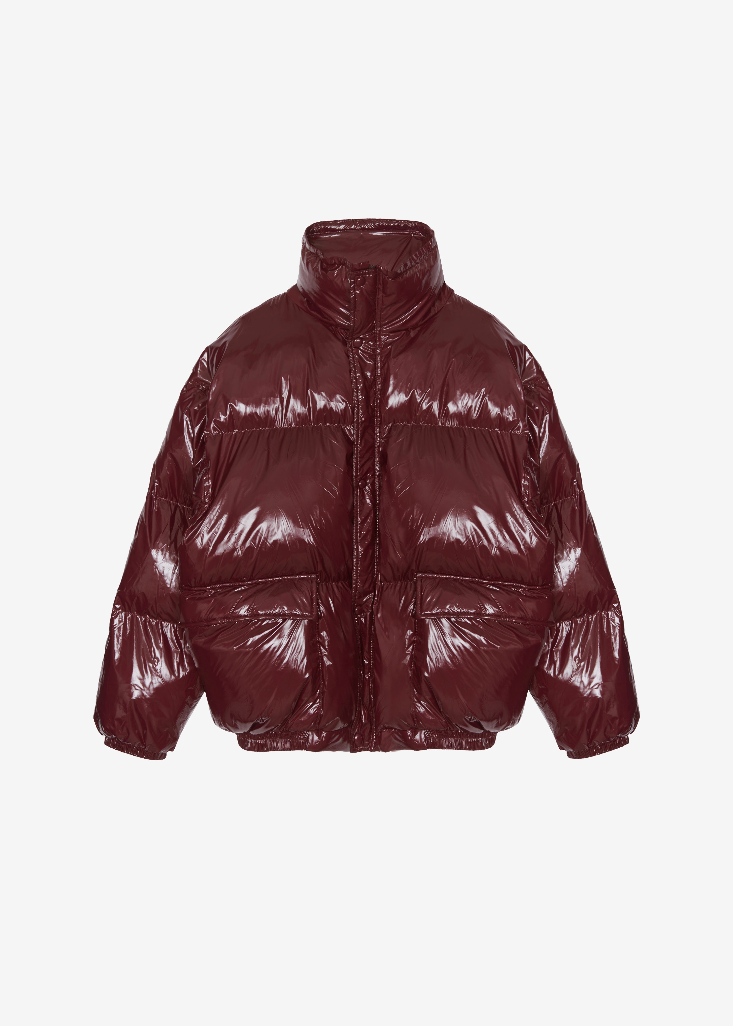 Harrow Glossy Puffer Jacket - Burgundy - 12