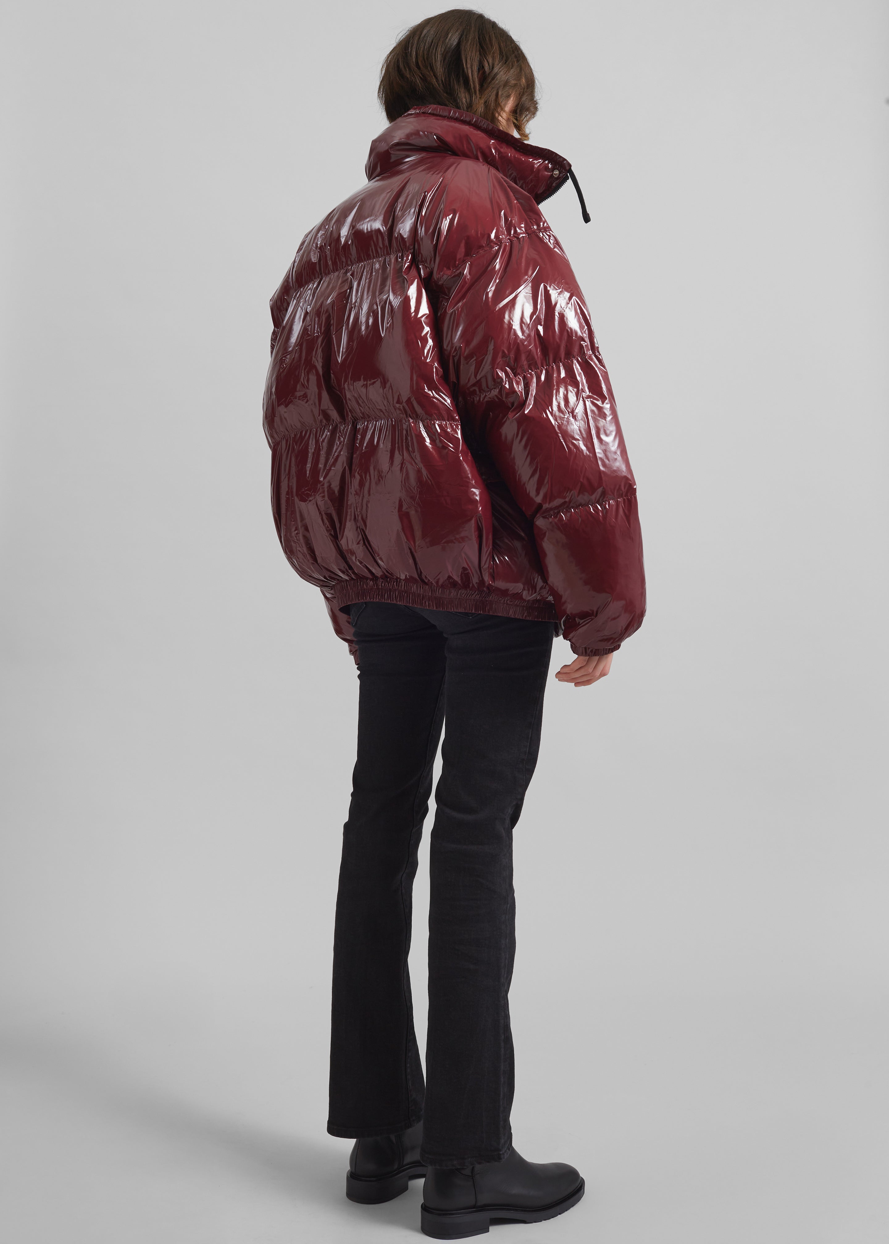 Harrow Glossy Puffer Jacket - Burgundy - 8