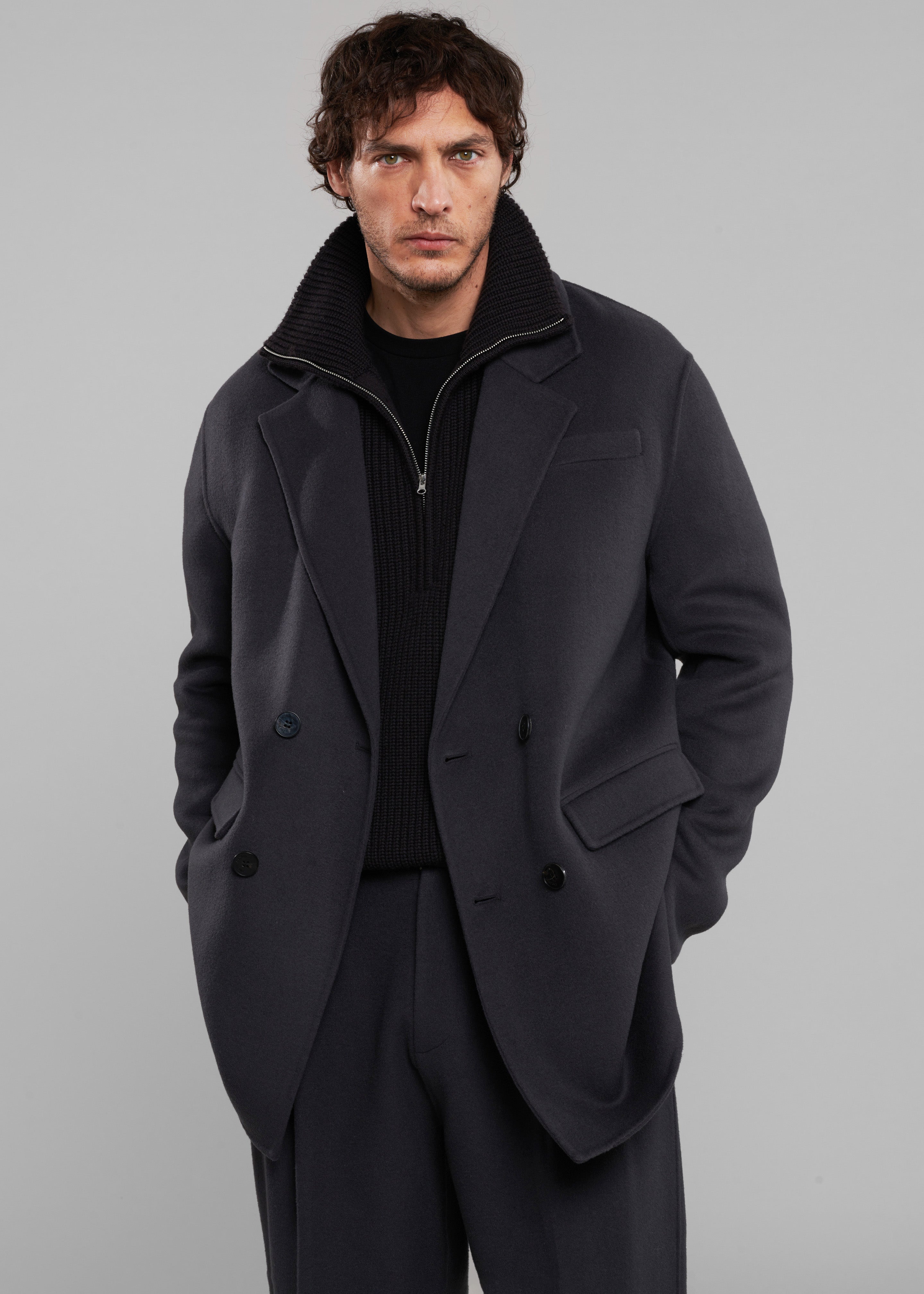 Grey and black coat best sale