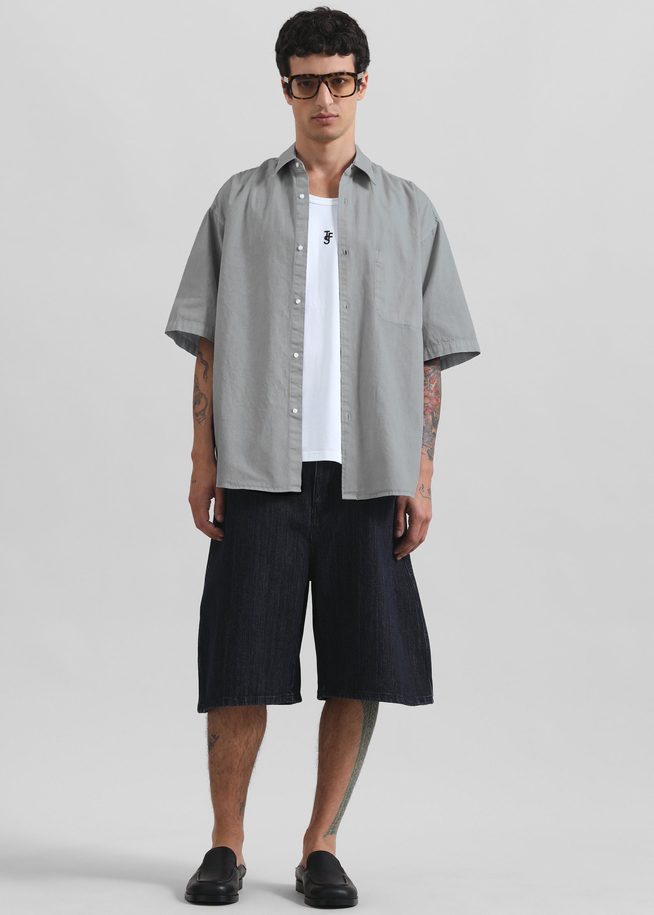 Shop the look image for Havre Button Down Shirt - Light Grey