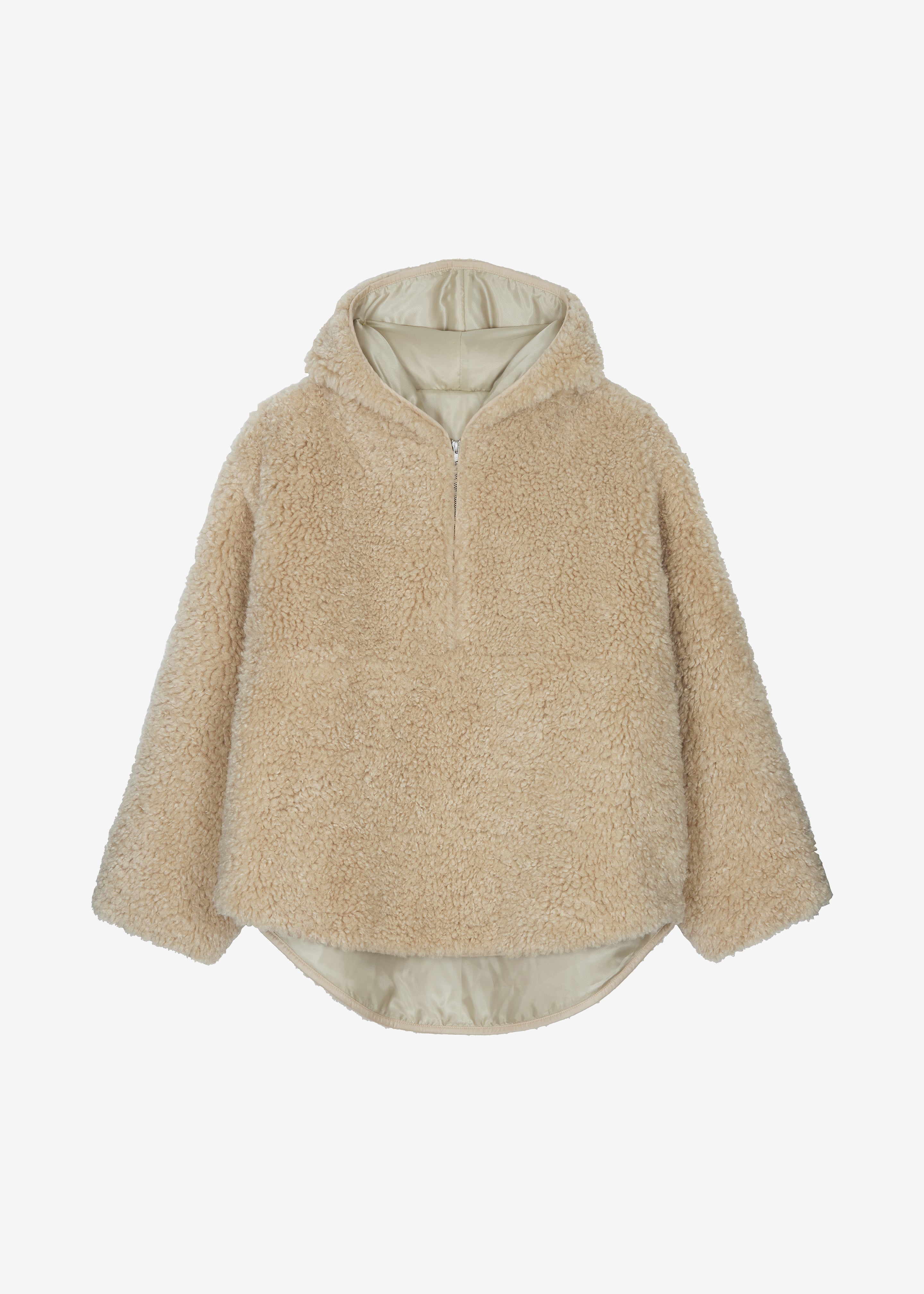 Haworth Faux Shearling Hoodie - Cream - 7