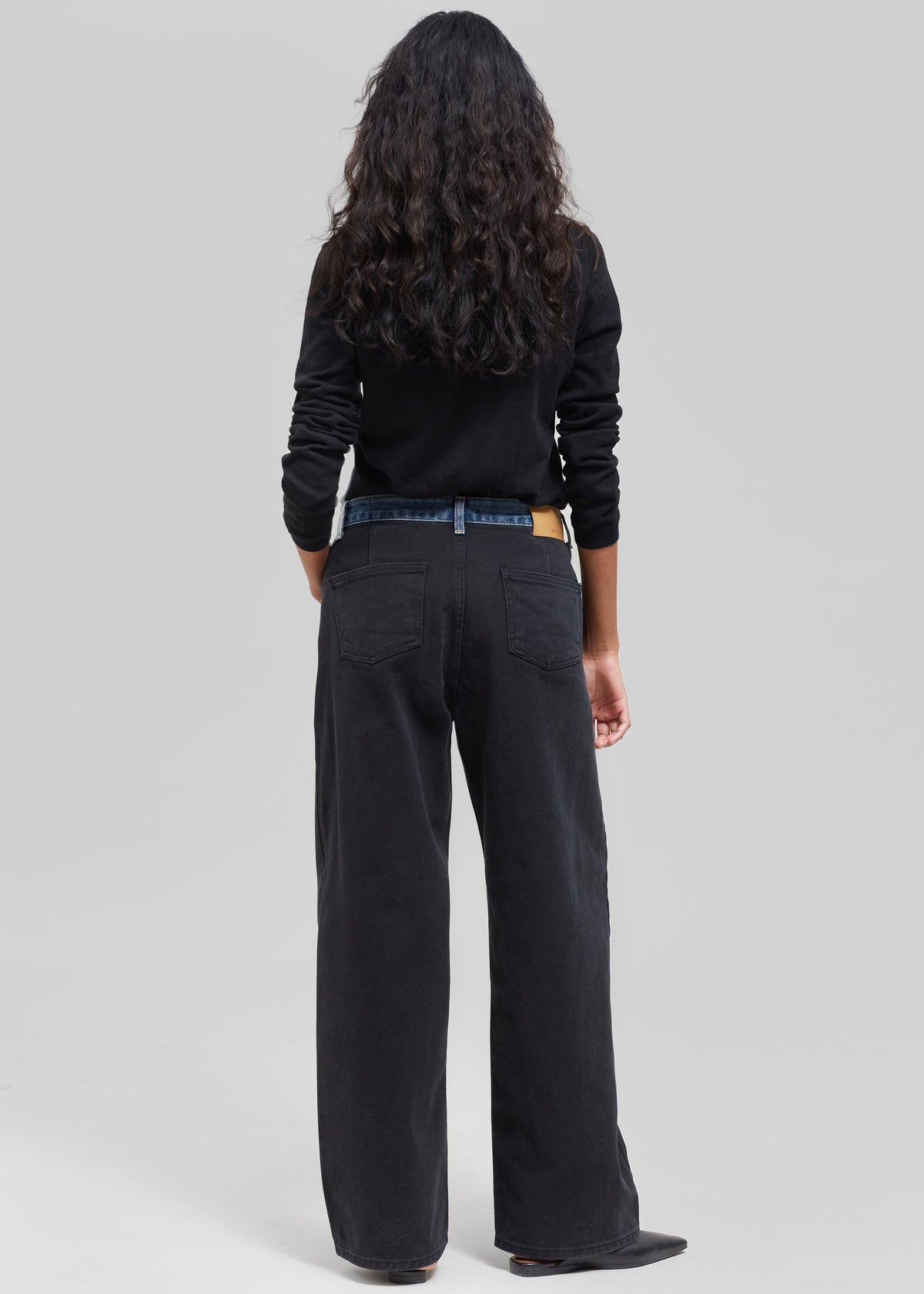 Hayla Contrast Denim Pants - Black/Blue - 9