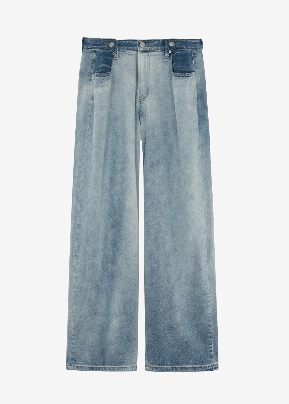 Hayla Contrast Denim Pants - Light Wash/Blue - 9