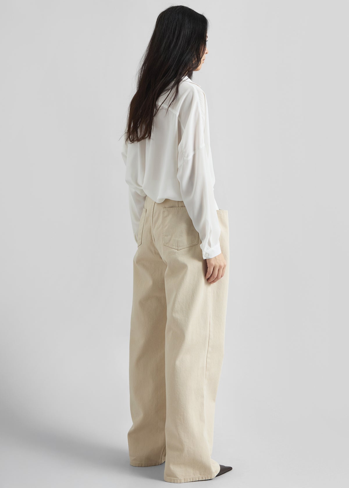 Hayla Contrast Denim Pants - Beige/Off White - 8