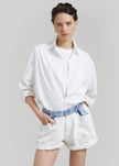 Hayla Contrast Denim Shorts - Off White/Blue