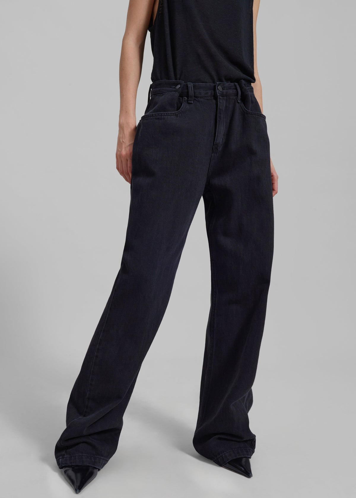 Hayla Denim Pants - Black Wash - 5