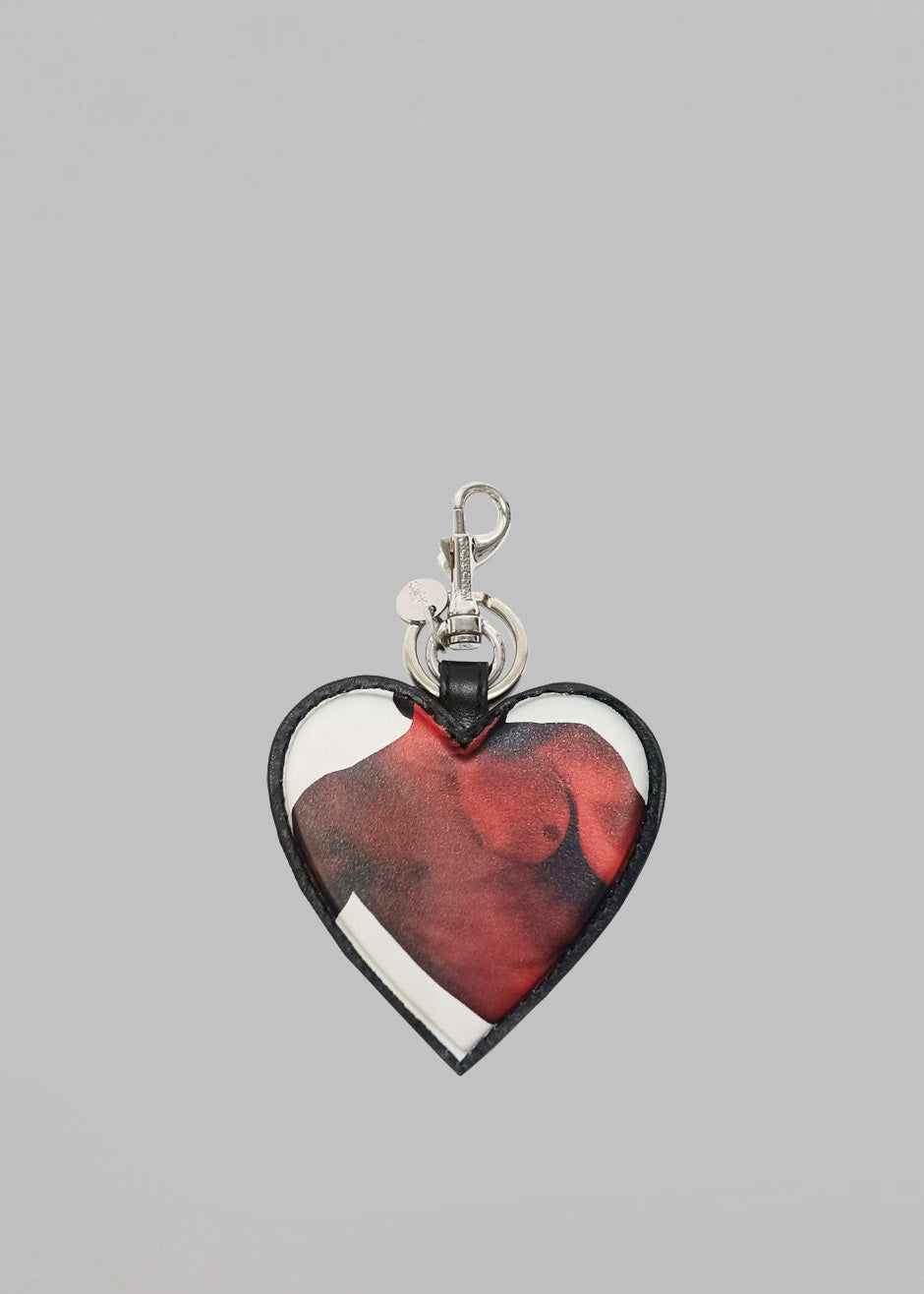 JW Anderson Heart Keyring - White/Black