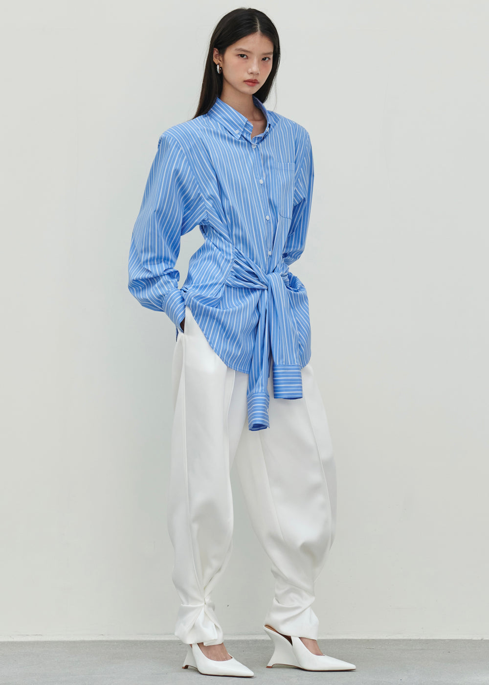 Heaton Double-Sleeve Padded Shirt - Blue/White Stripe