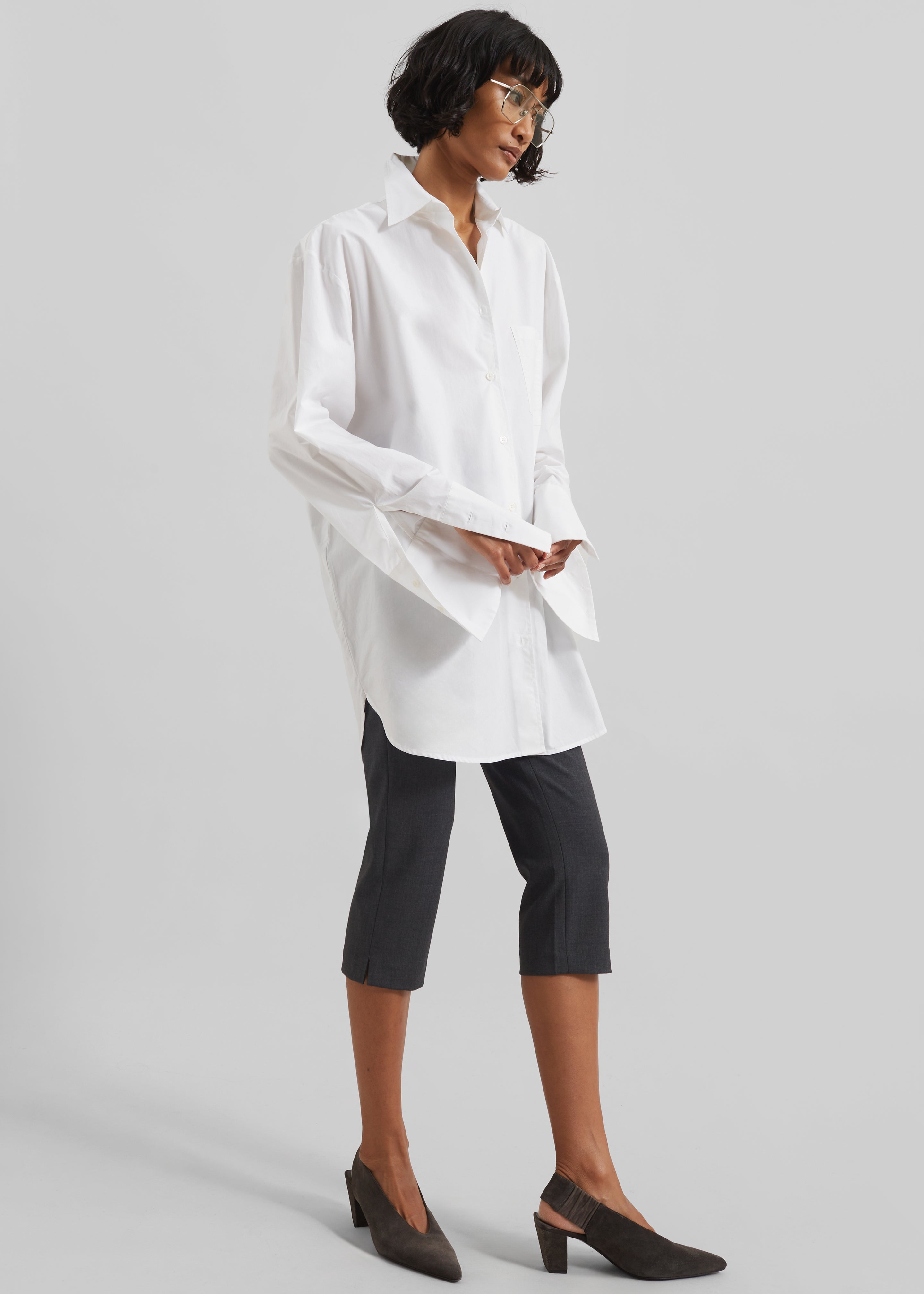 Helen Organic Cotton Long Shirt - White - 5