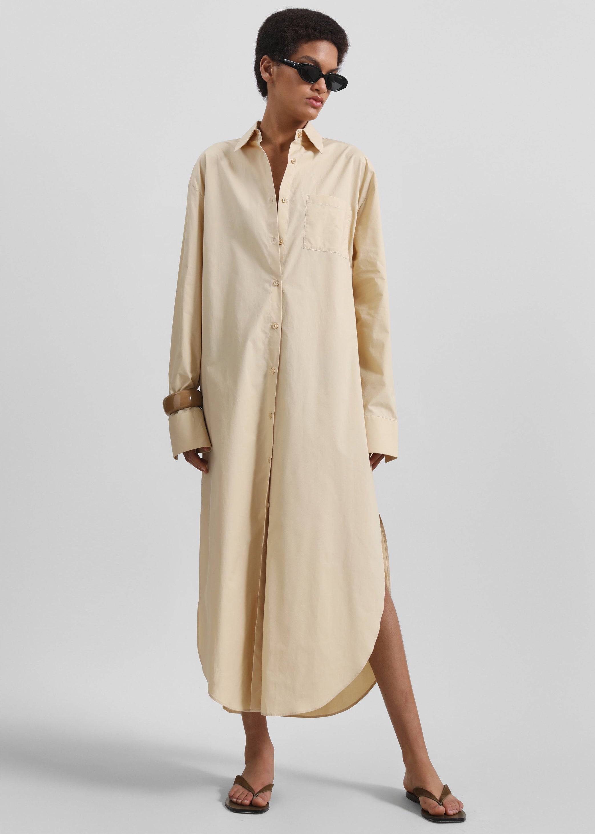 Shop the look image for Helena Shirt Dress - Beige