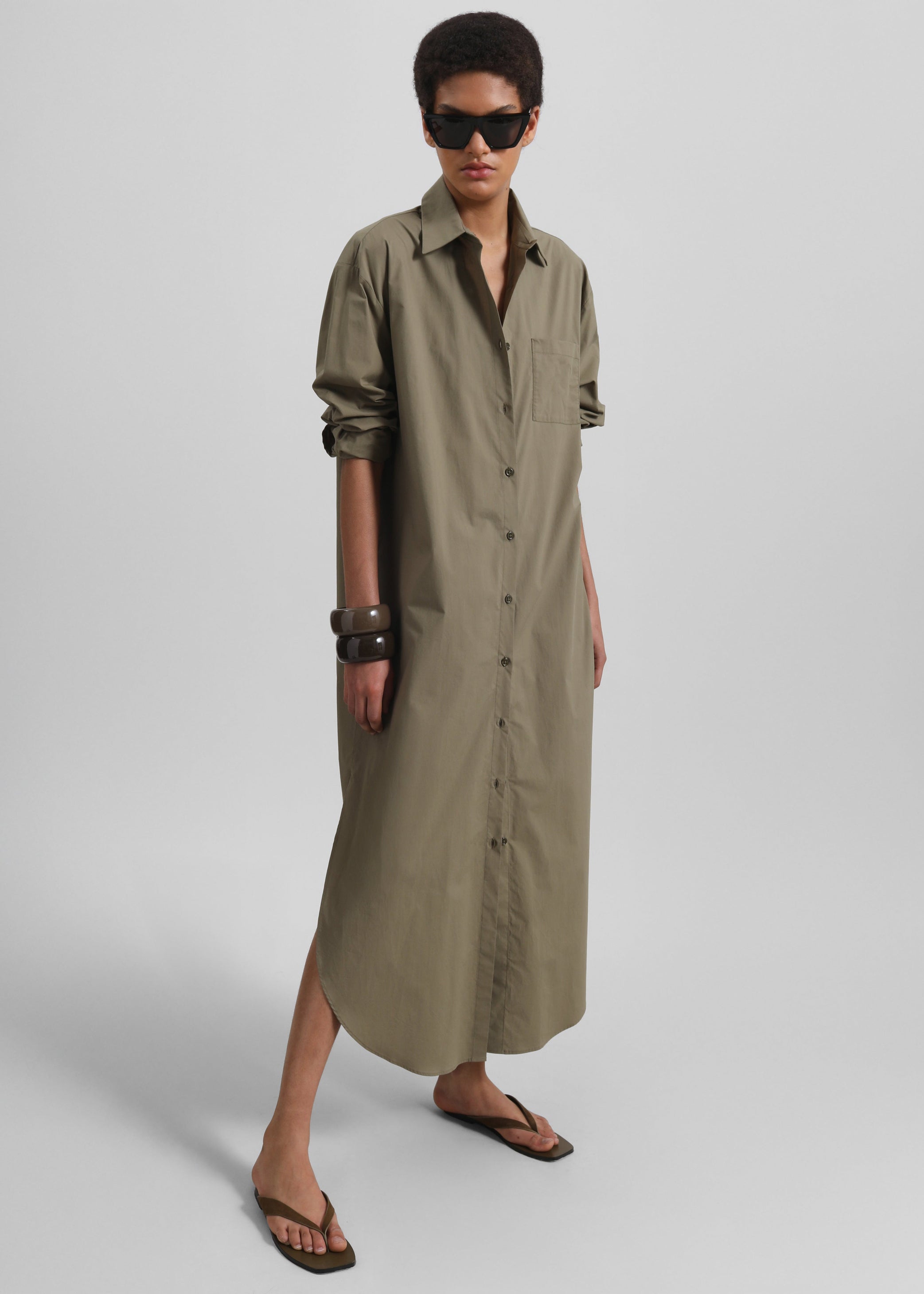 Shop the look image for Helena Shirt Dress - Khaki