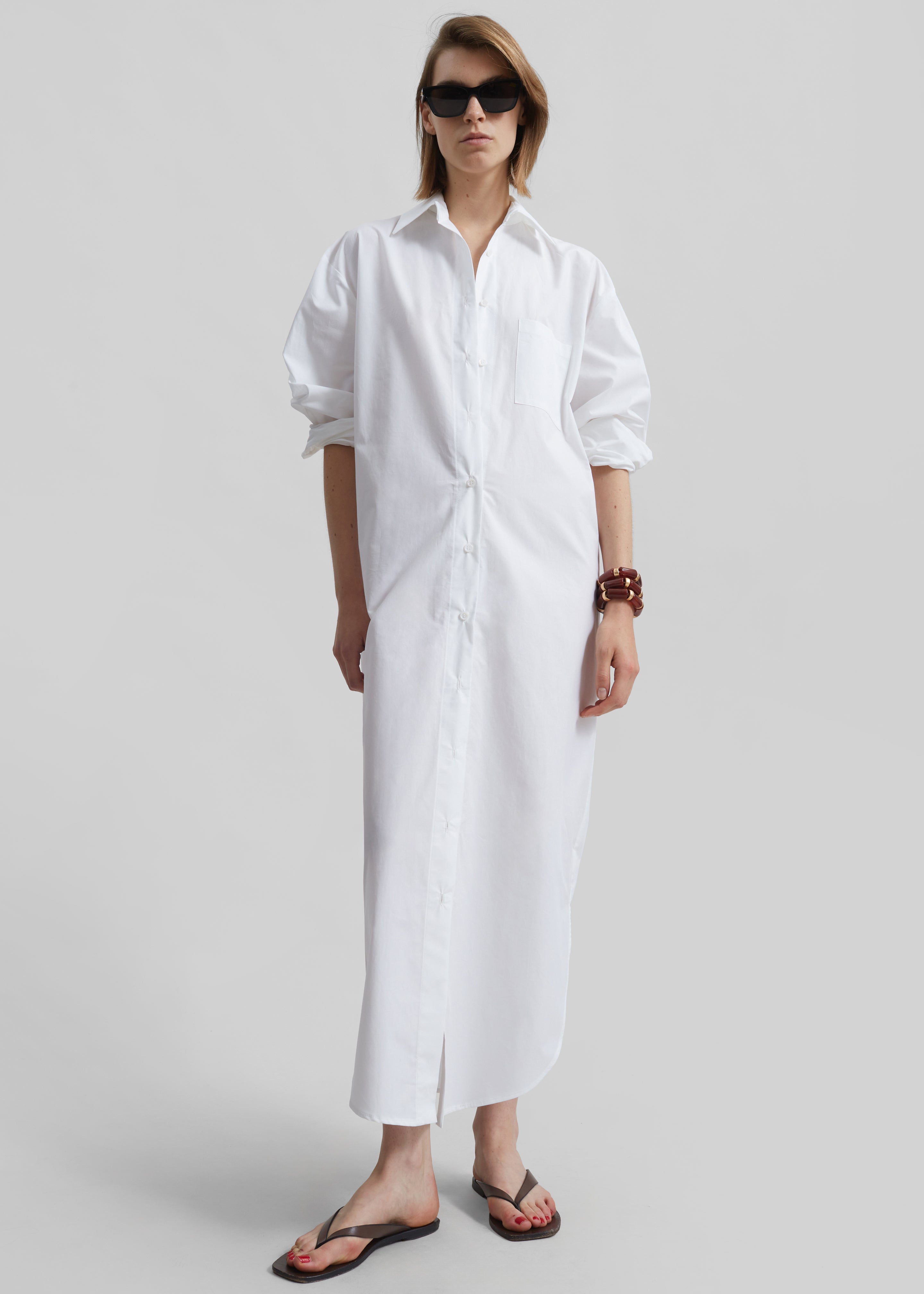 Helena Shirt Dress - White - 4
