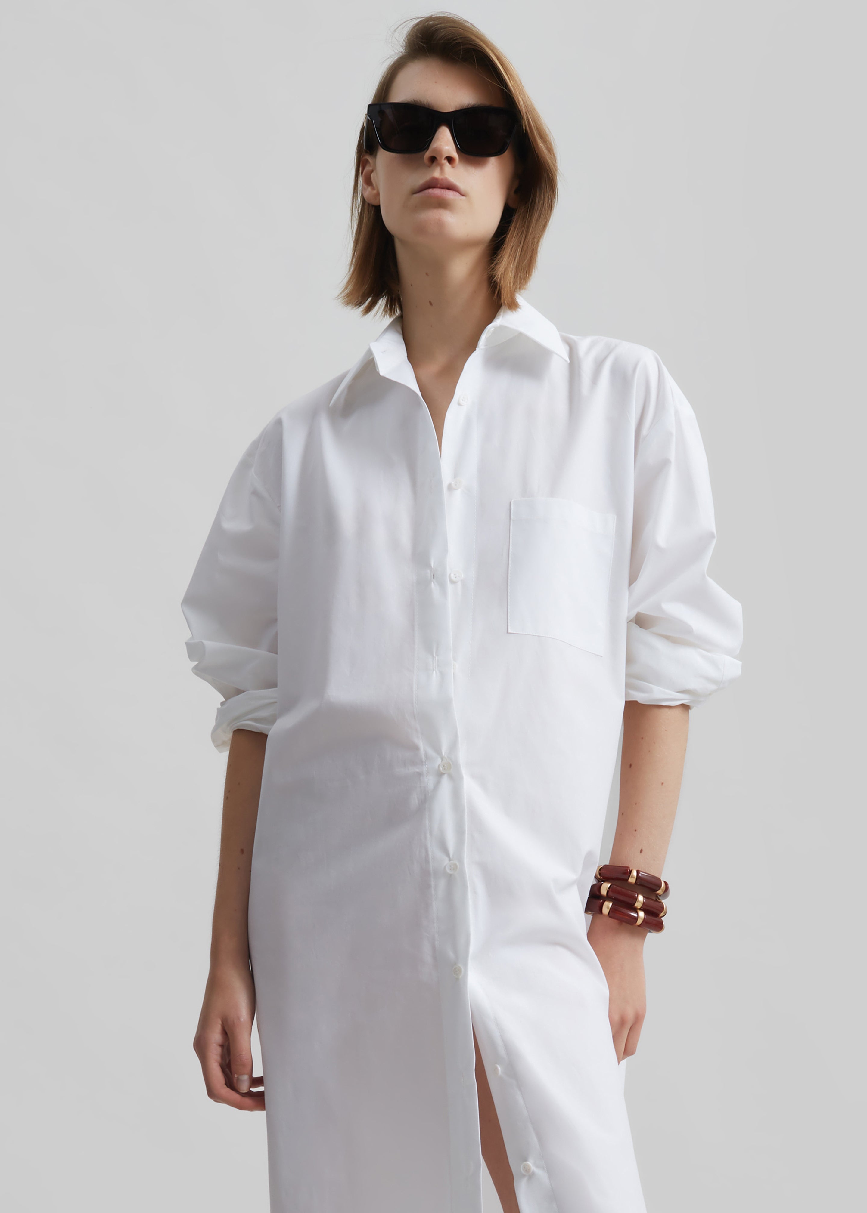 Helena Shirt Dress - White - 6