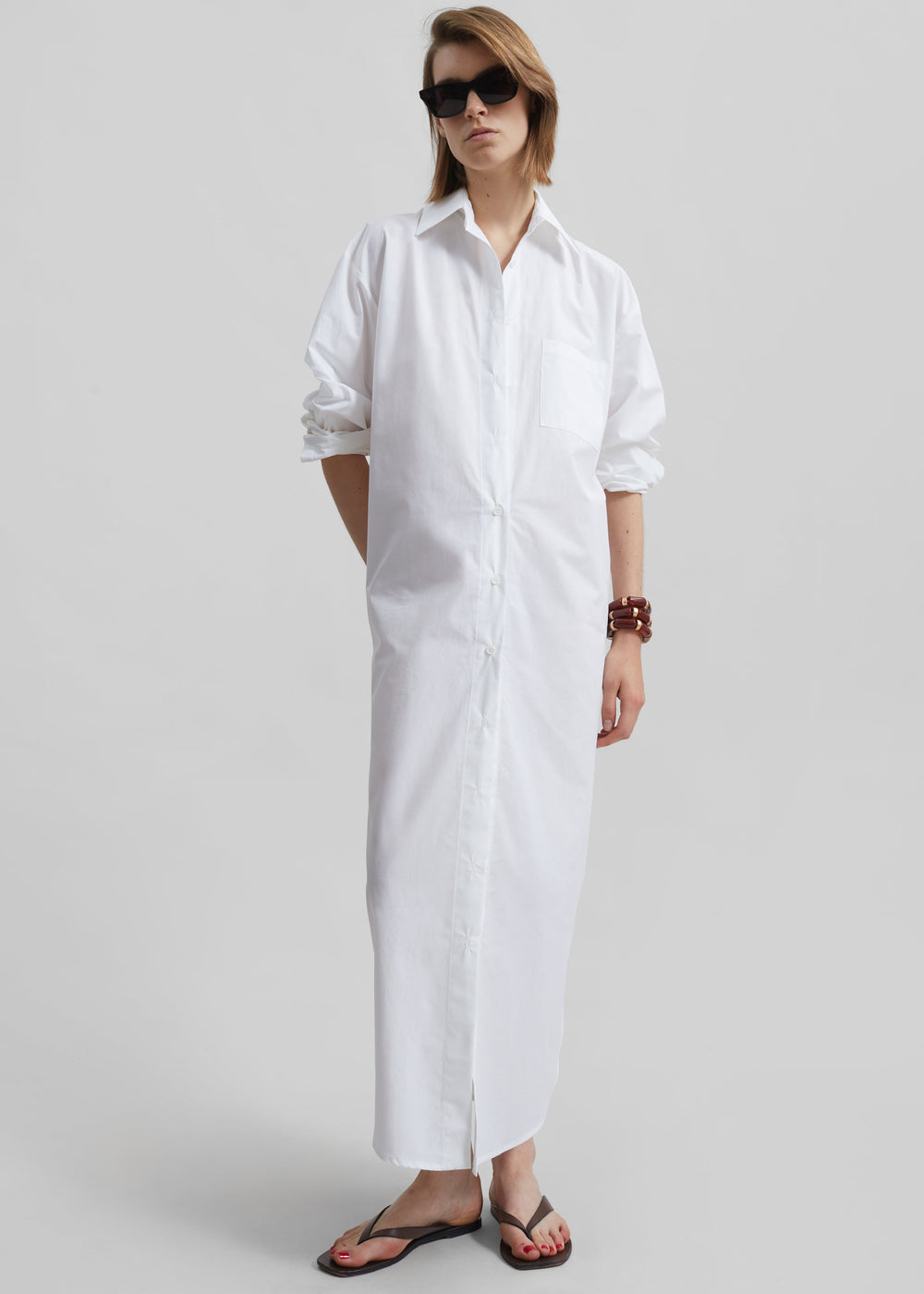 Helena Shirt Dress - White