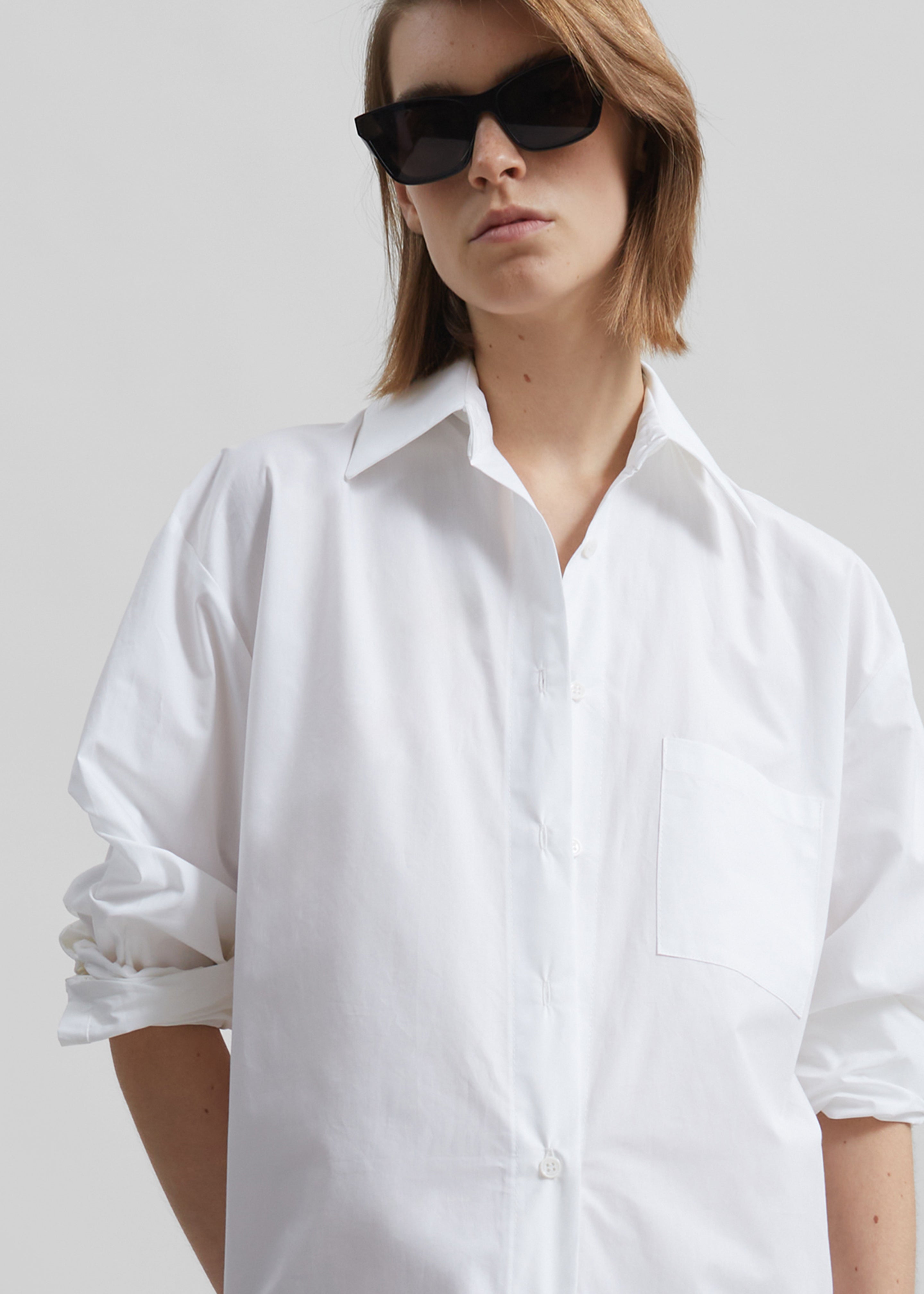 Helena Shirt Dress - White - 5