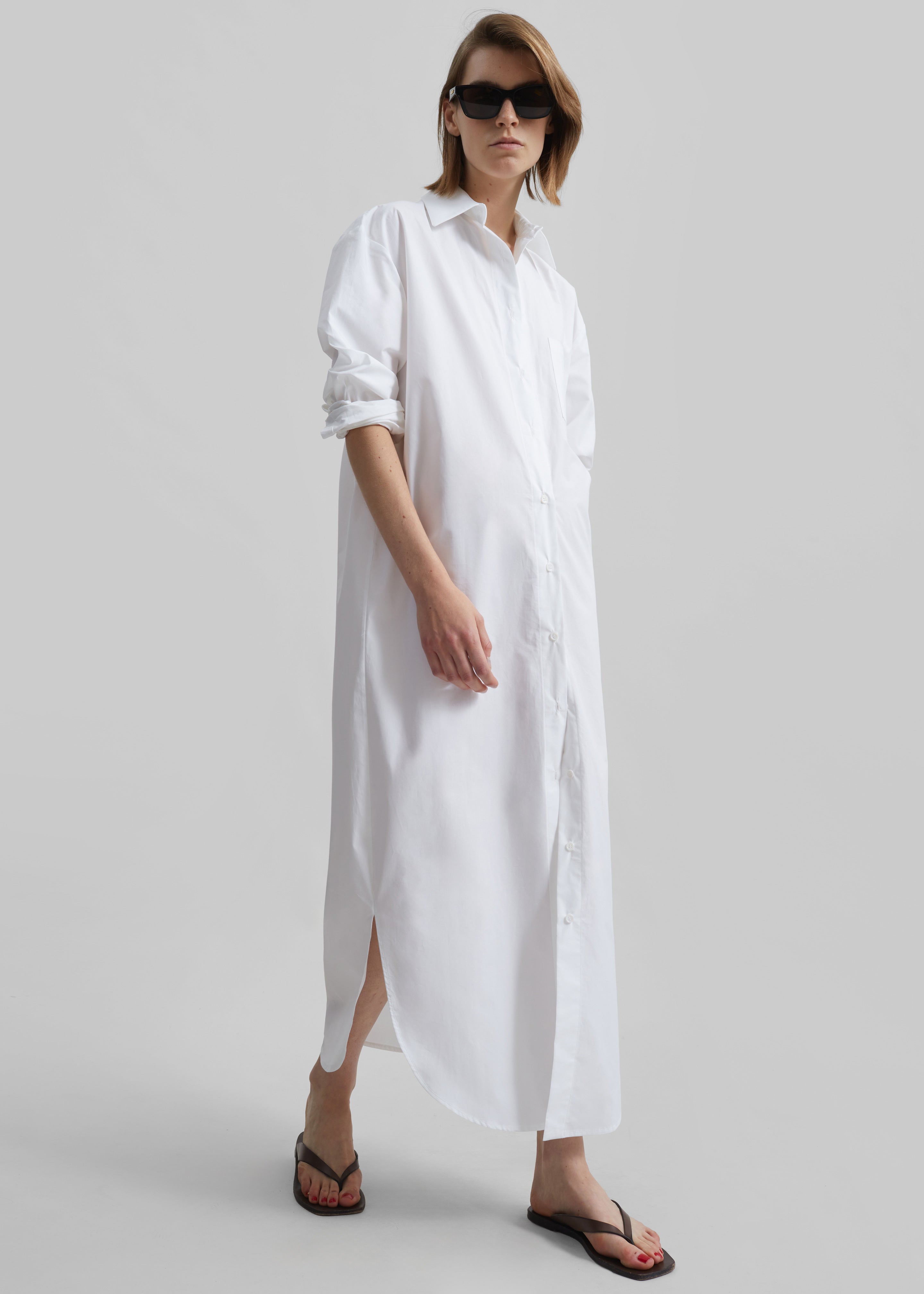 Helena Shirt Dress - White - 2
