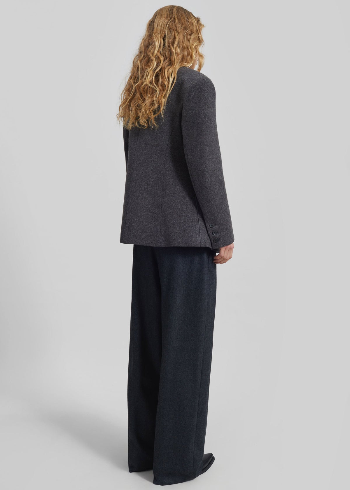 Helga Collarless Tailored Blazer - Dark Grey - 9