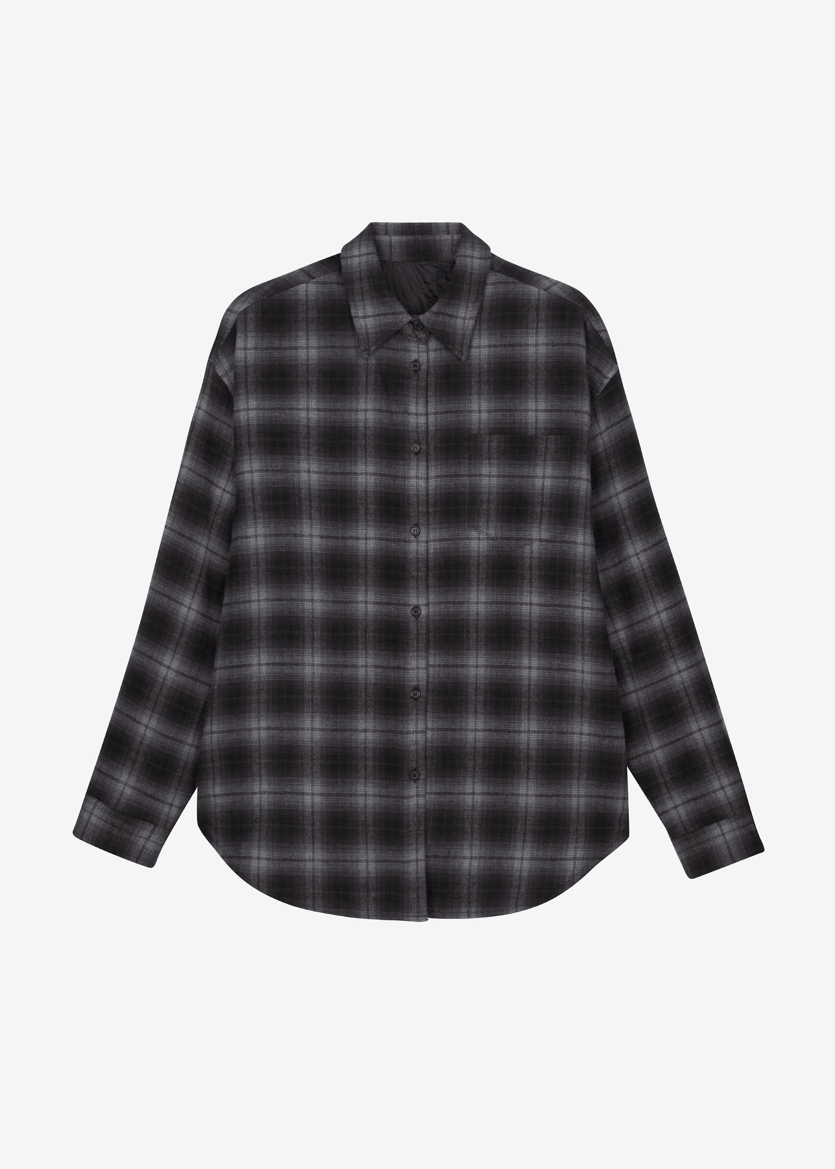 Helka Flannel Quilted Shirt - Charcoal - 13