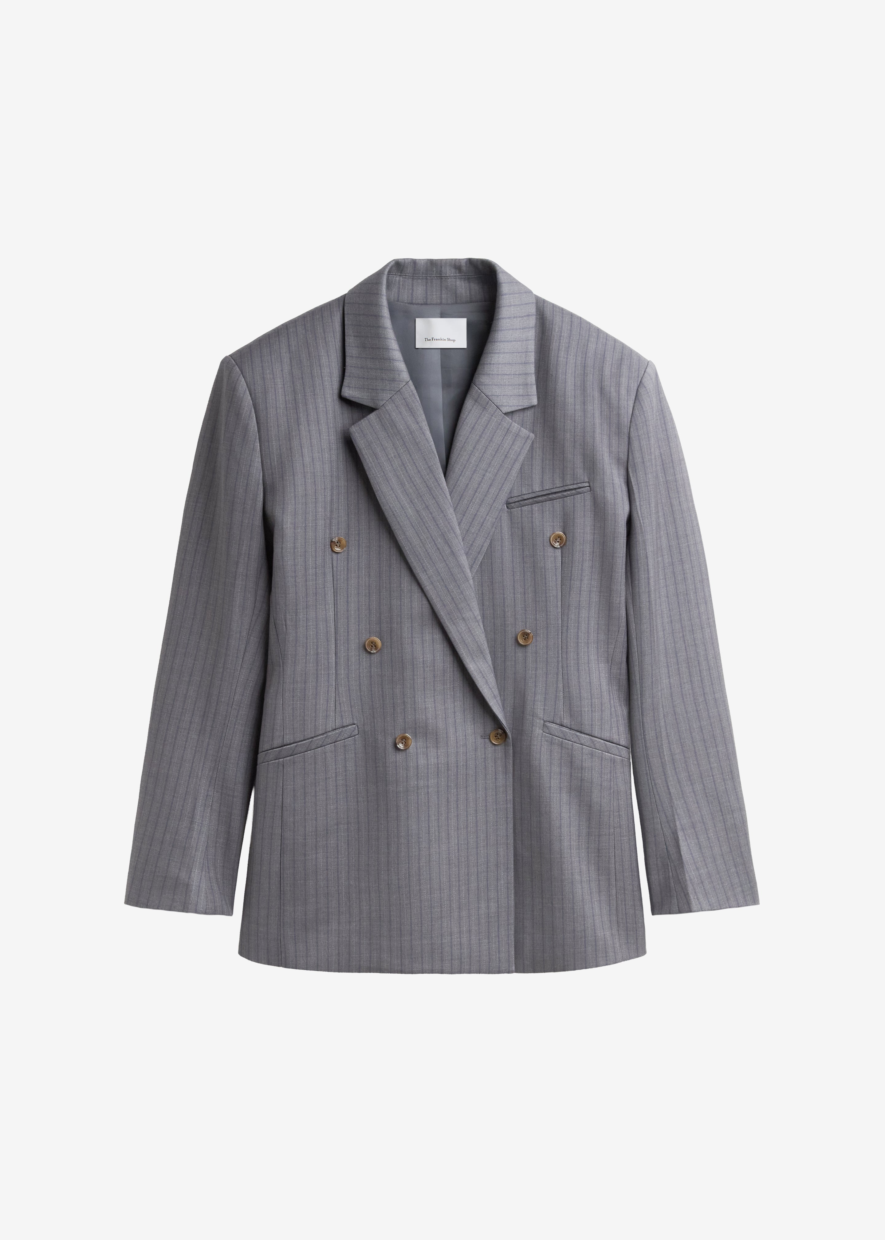 Helmond Double-Breasted Blazer - Grey Multi Stripe – The Frankie