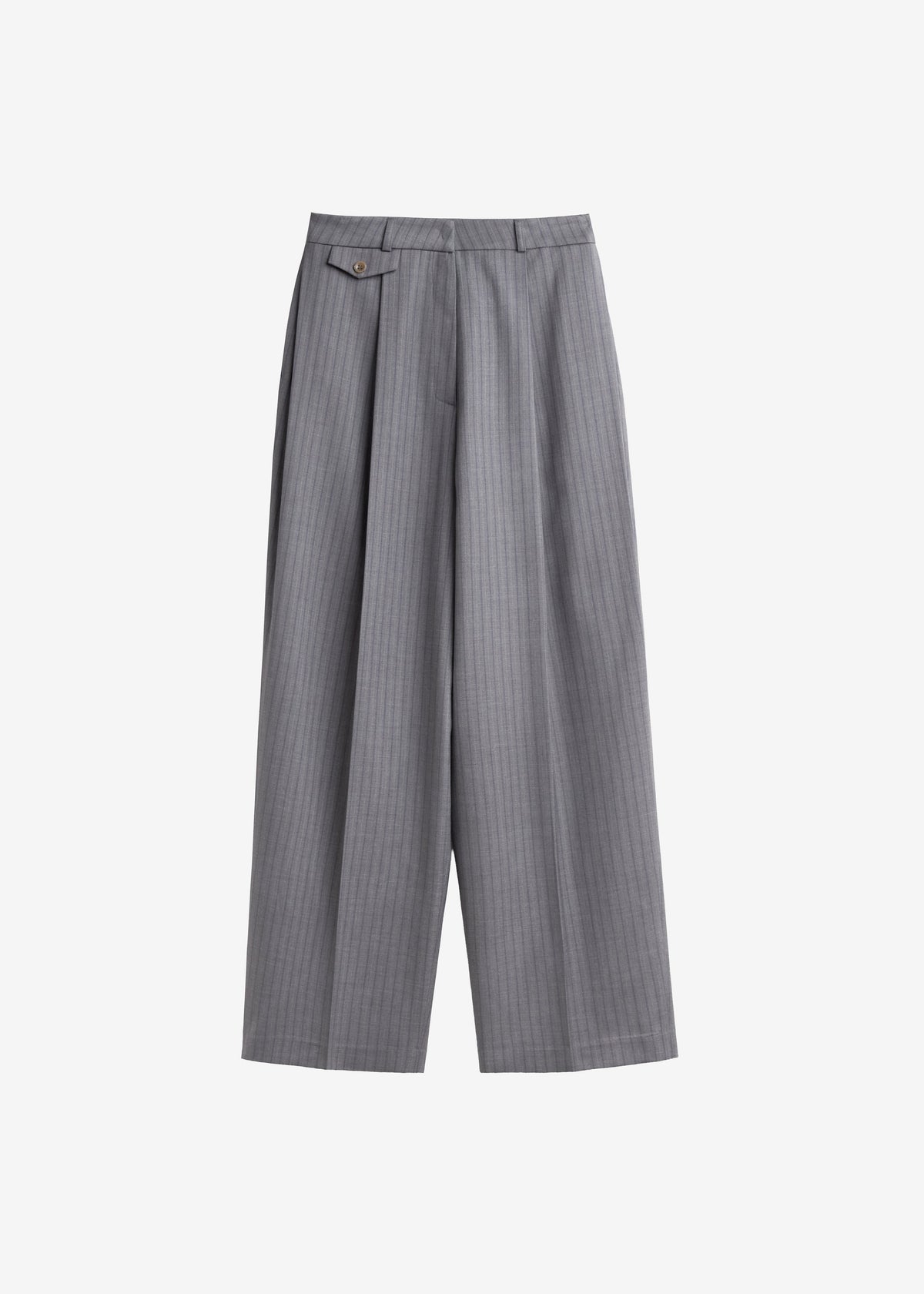 Helmond Pleated Trousers - Grey Multi Stripe - 8