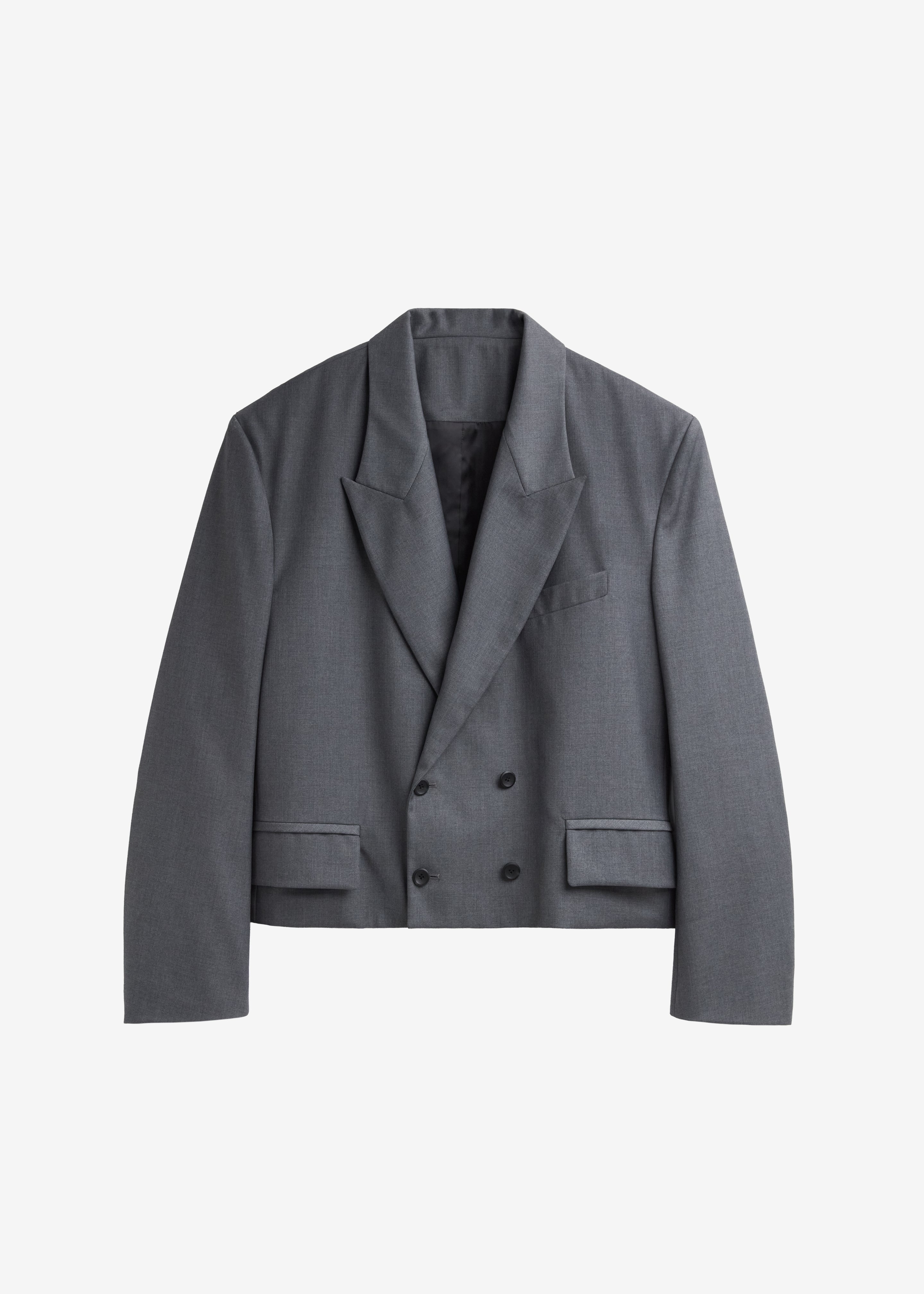 Helna Boxy Cropped Blazer - Grey - 8
