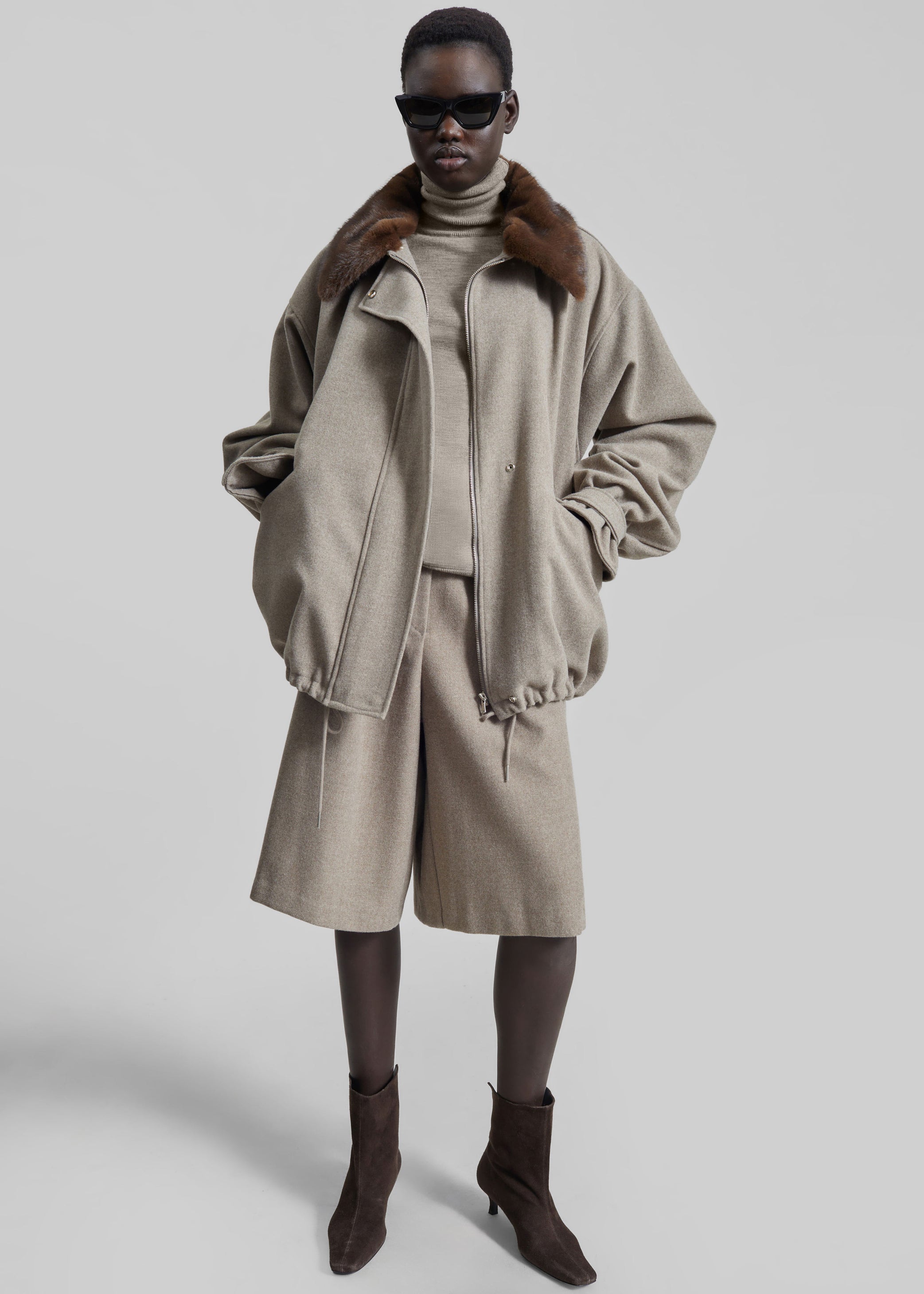 Shop the look image for Hemavan Bermuda Shorts - Taupe