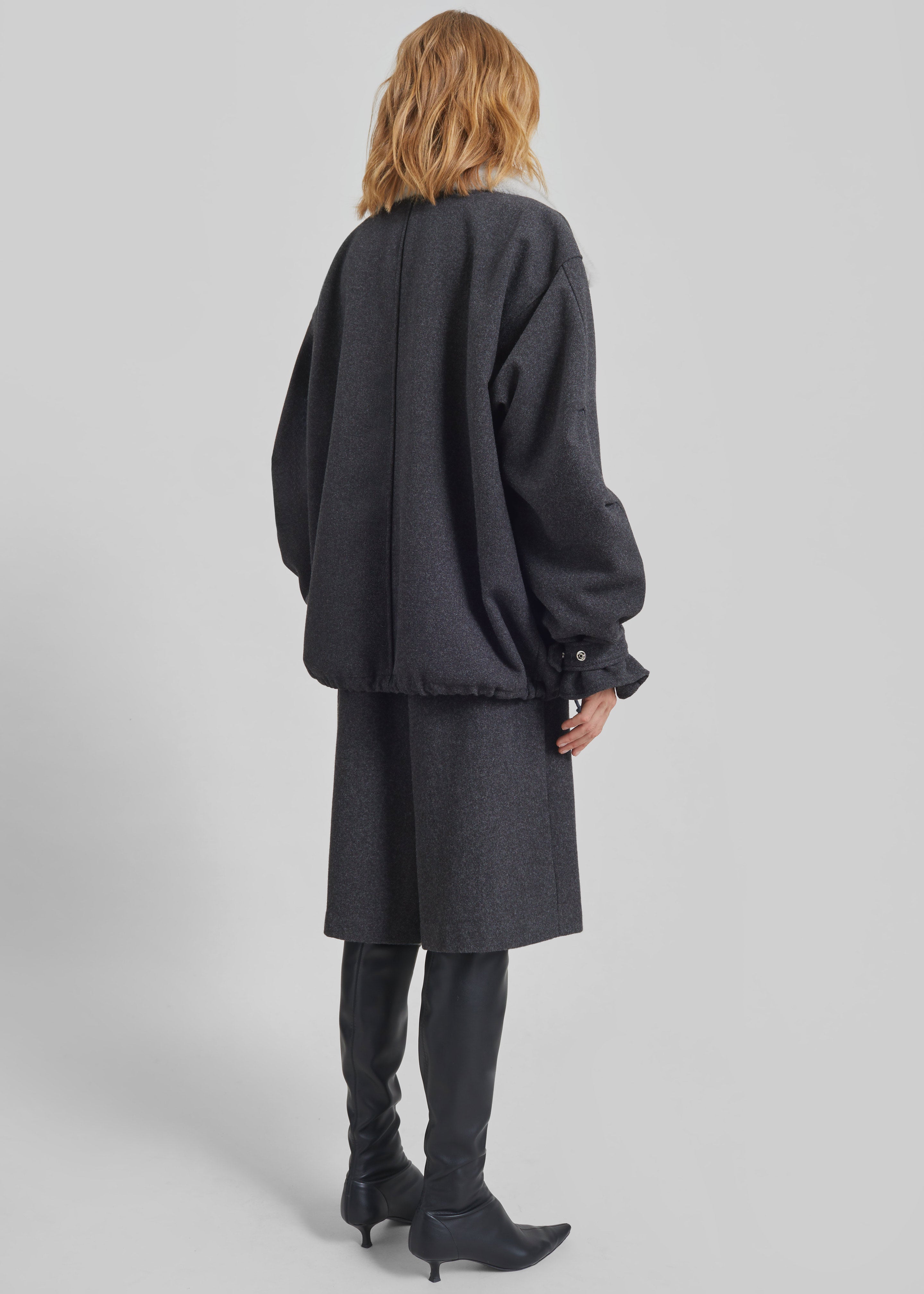 Hemavan Faux Fur Lined Jacket - Dark Grey - 9