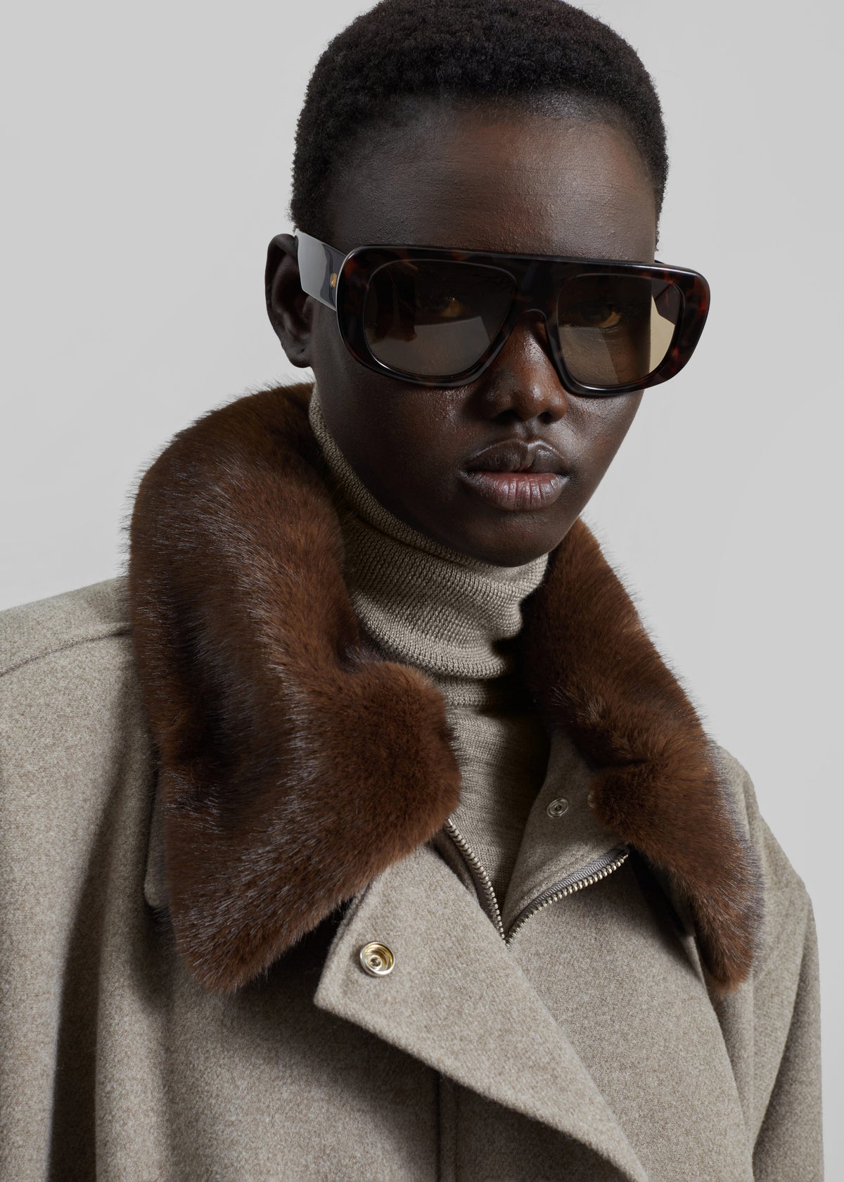 Hemavan Faux Fur Lined Jacket - Taupe - 3