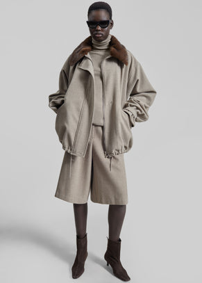 Hemavan Faux Fur Lined Jacket - Taupe