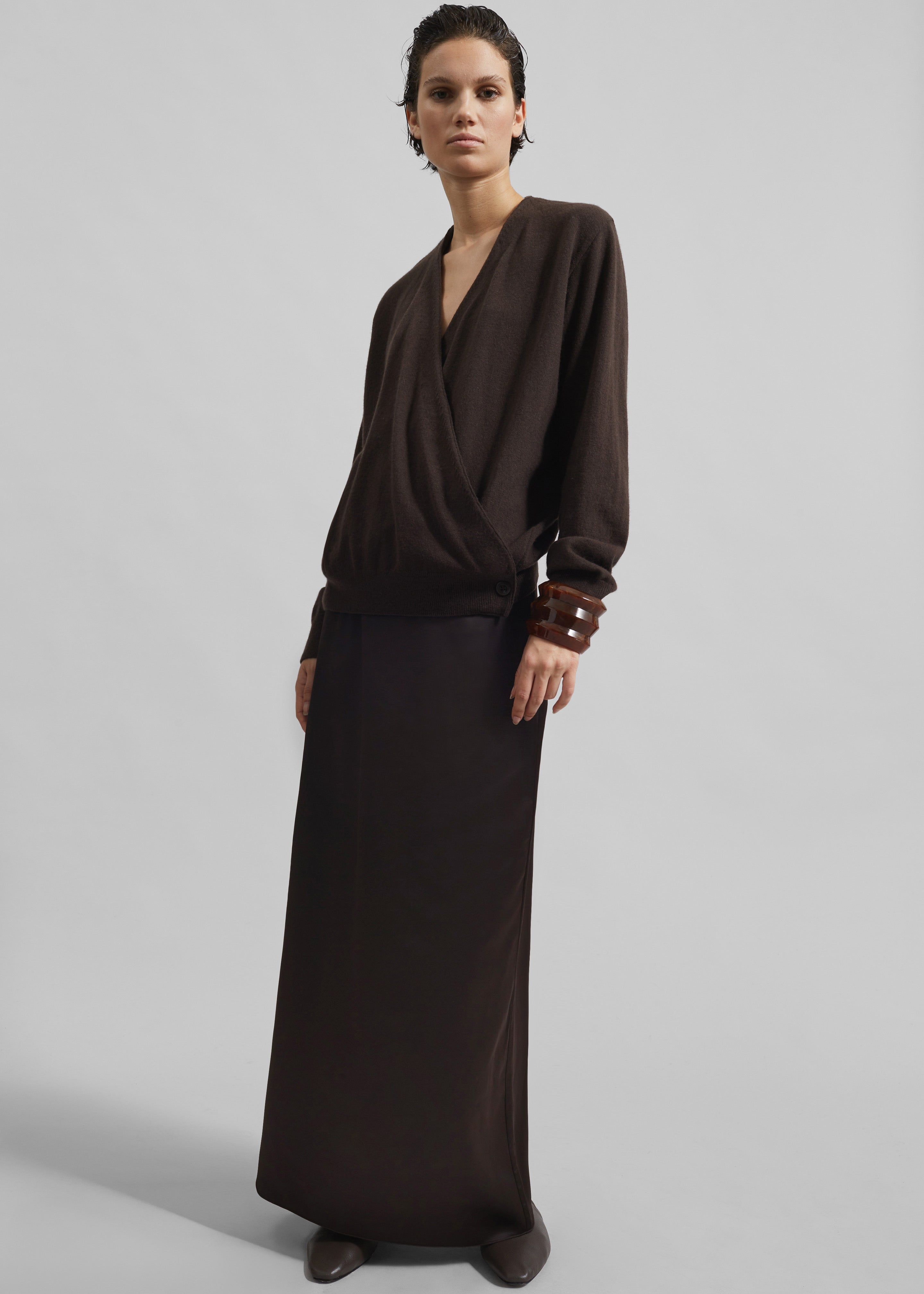★SCULPTOR★ Braid Detail Satin Skirt Brown SC24A418BR DRIES VAN NOTEN Belted satin-twill maxi skirt | NET-A-PORTER