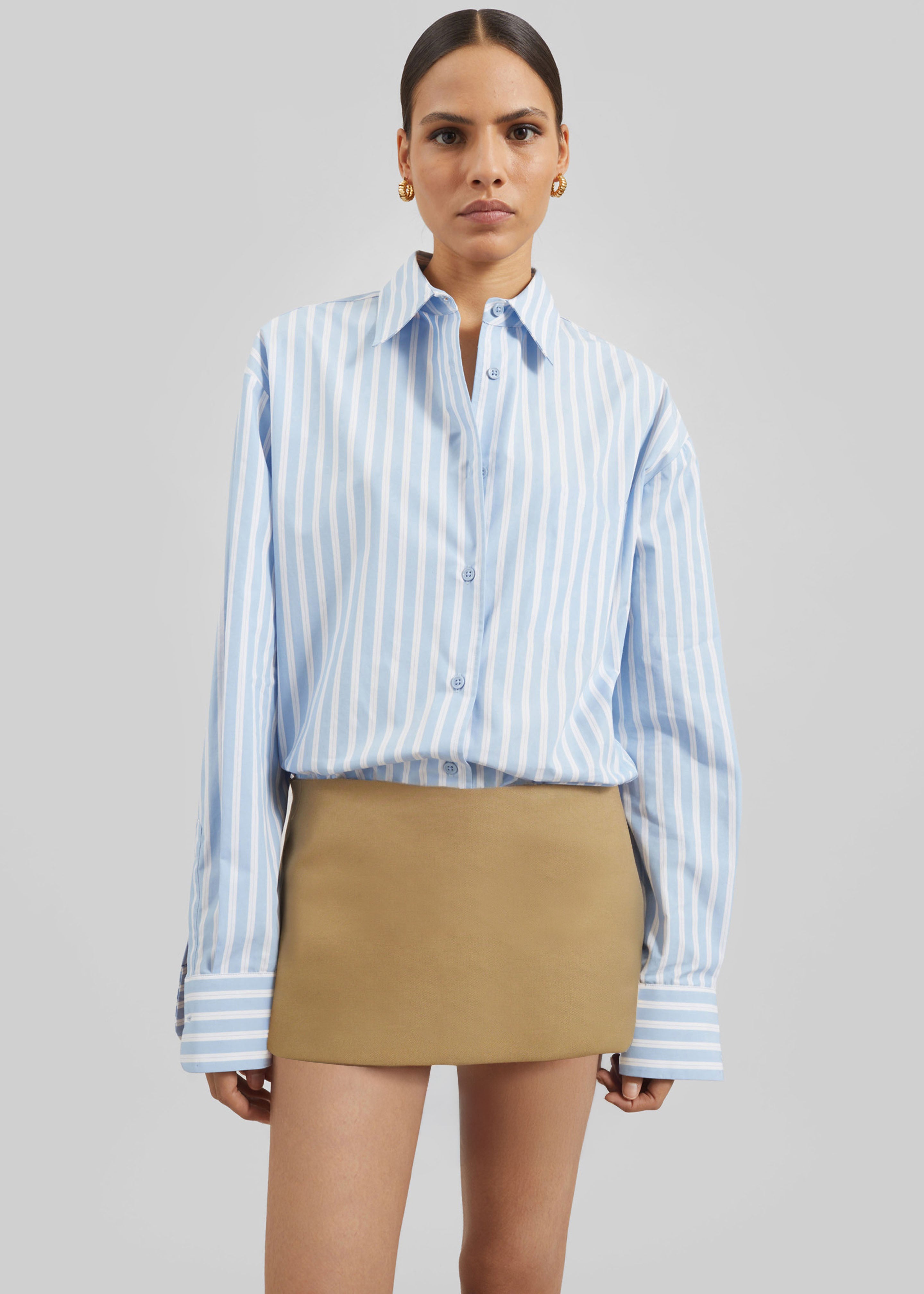 Hera Cotton Mini Skirt - Camel - 1