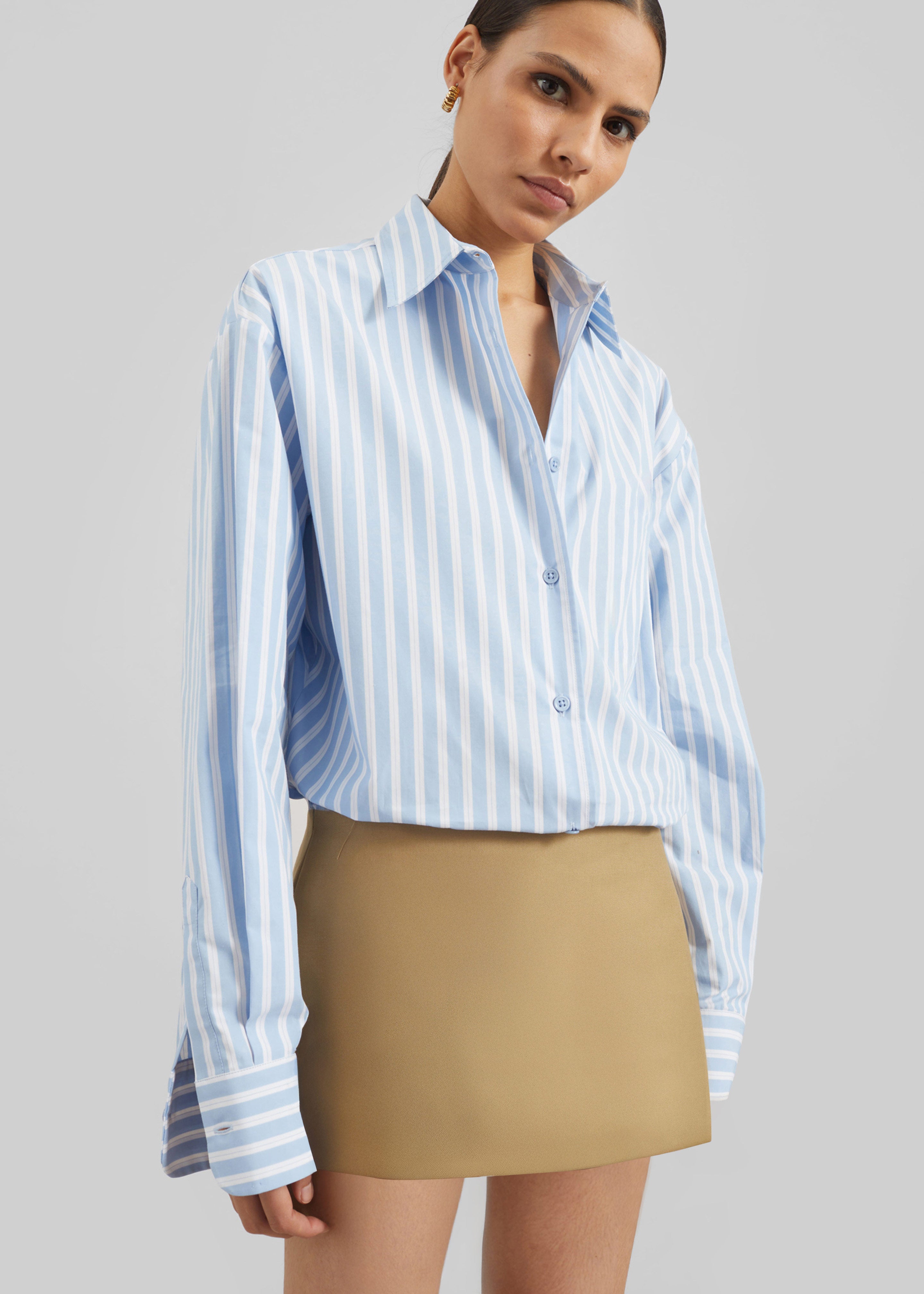 Hera Cotton Mini Skirt - Camel - 5